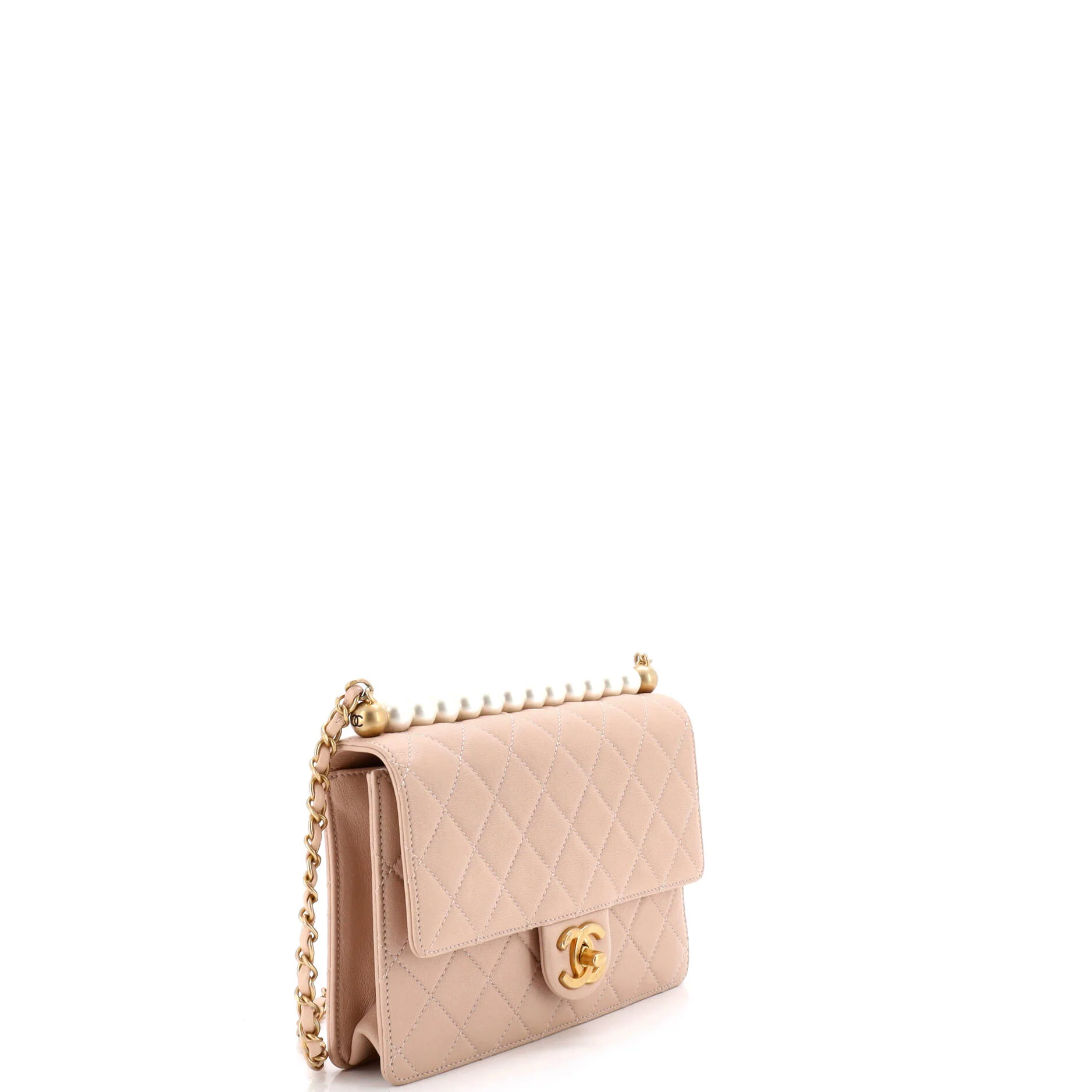 Chic Pearls Flap Bag Quilted Lambskin Small - Image 5