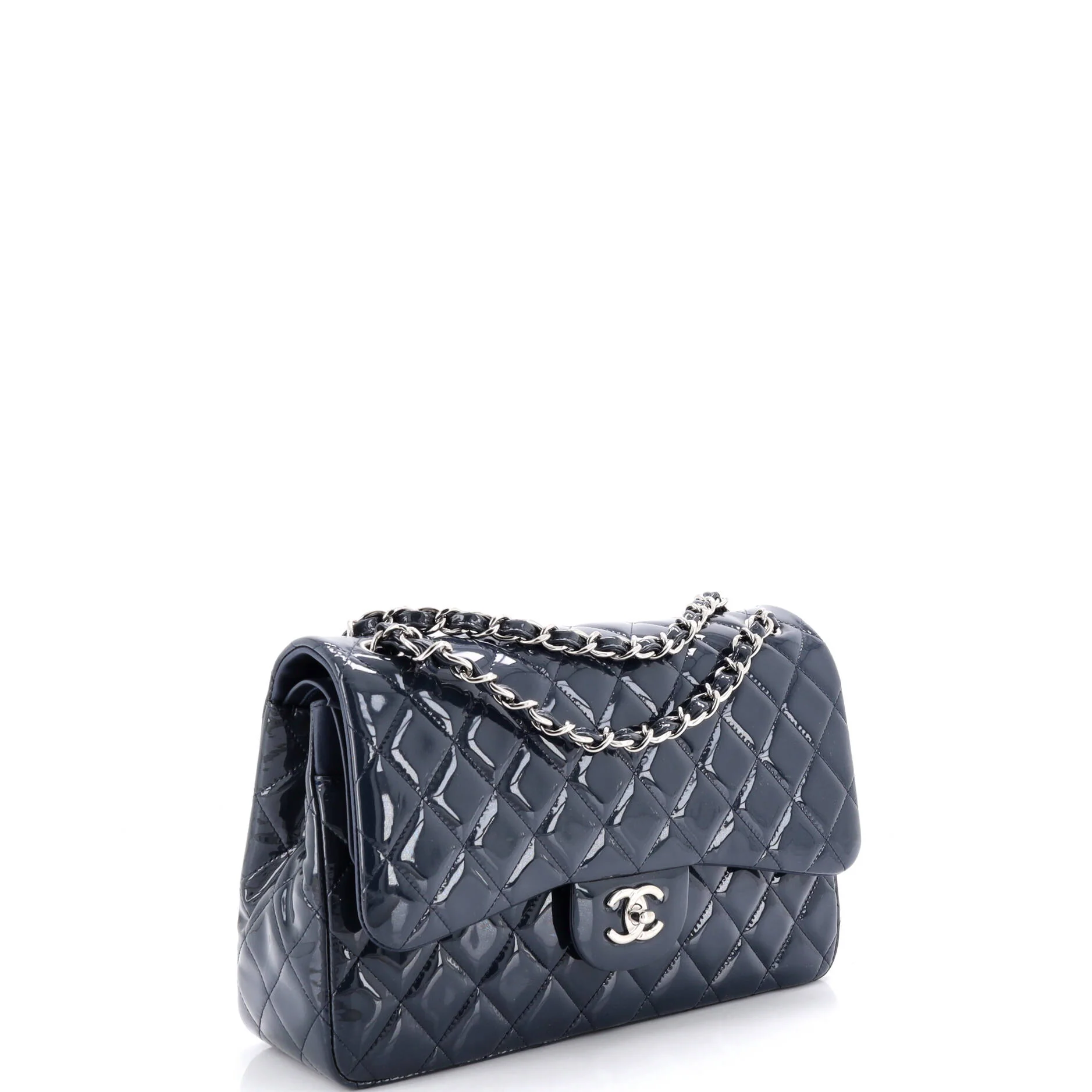Classic Double Flap Bag Quilted Patent Jumbo - Image 3