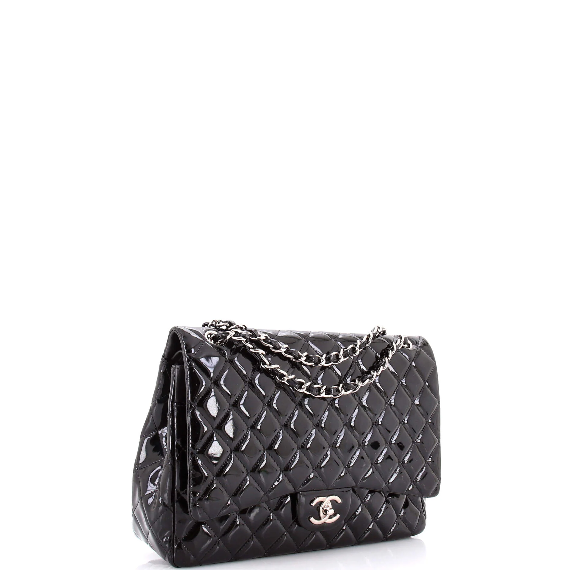 Classic Double Flap Bag Quilted Patent Maxi - Image 3