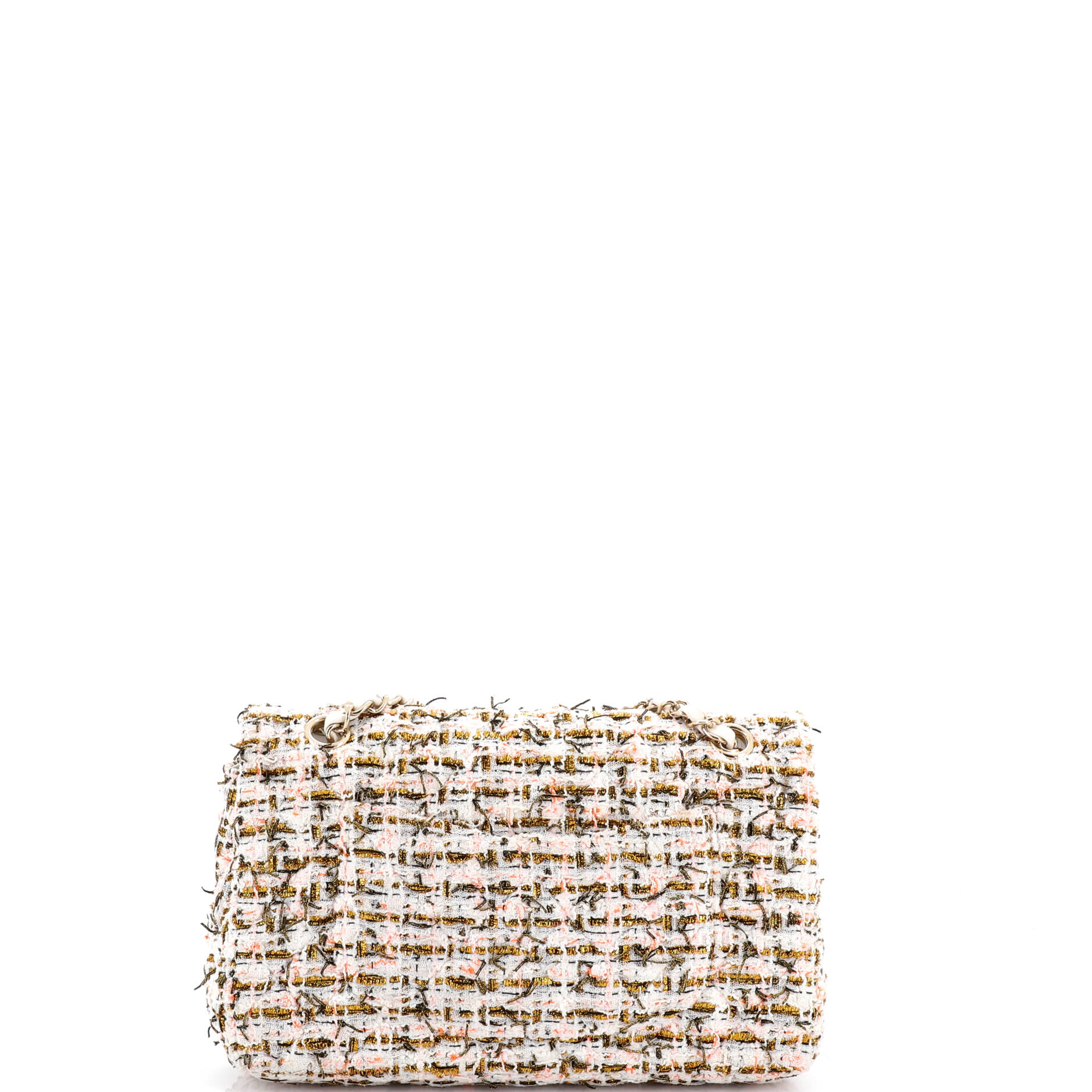 Classic Double Flap Bag Quilted Tweed and Ribbon Medium - Image 4