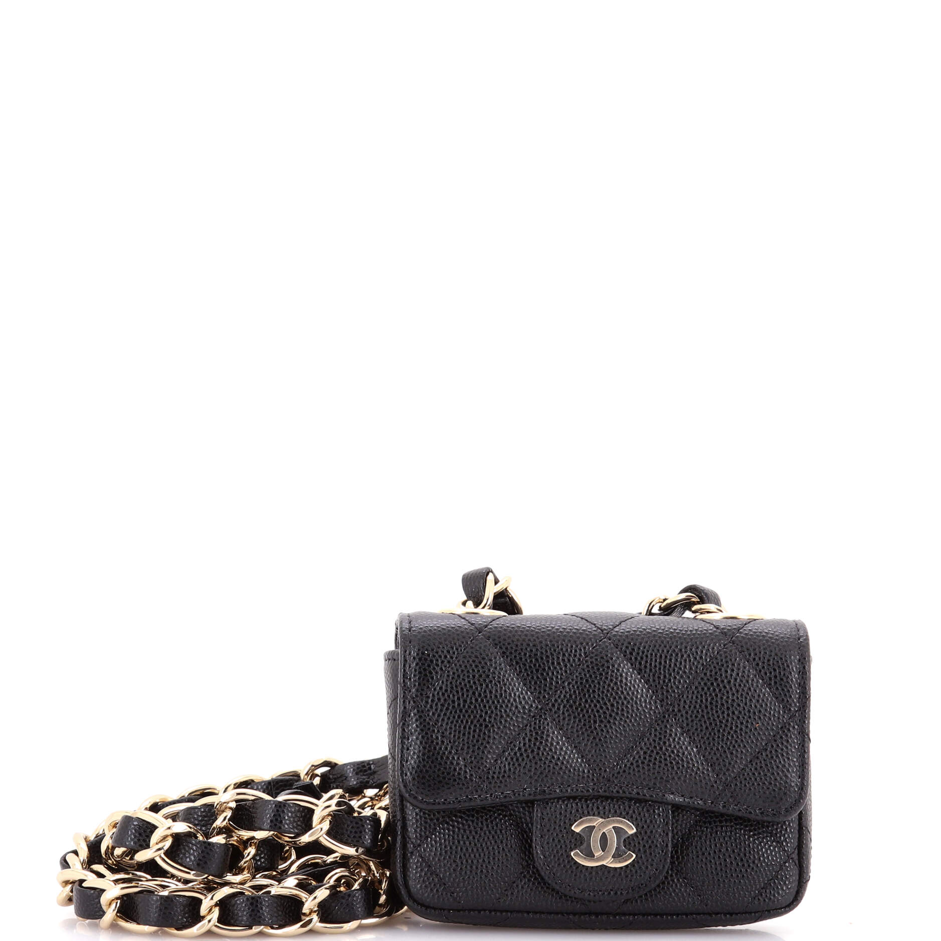 Classic Flap Charm Chain Belt Bag Quilted Caviar Mini - Image 2