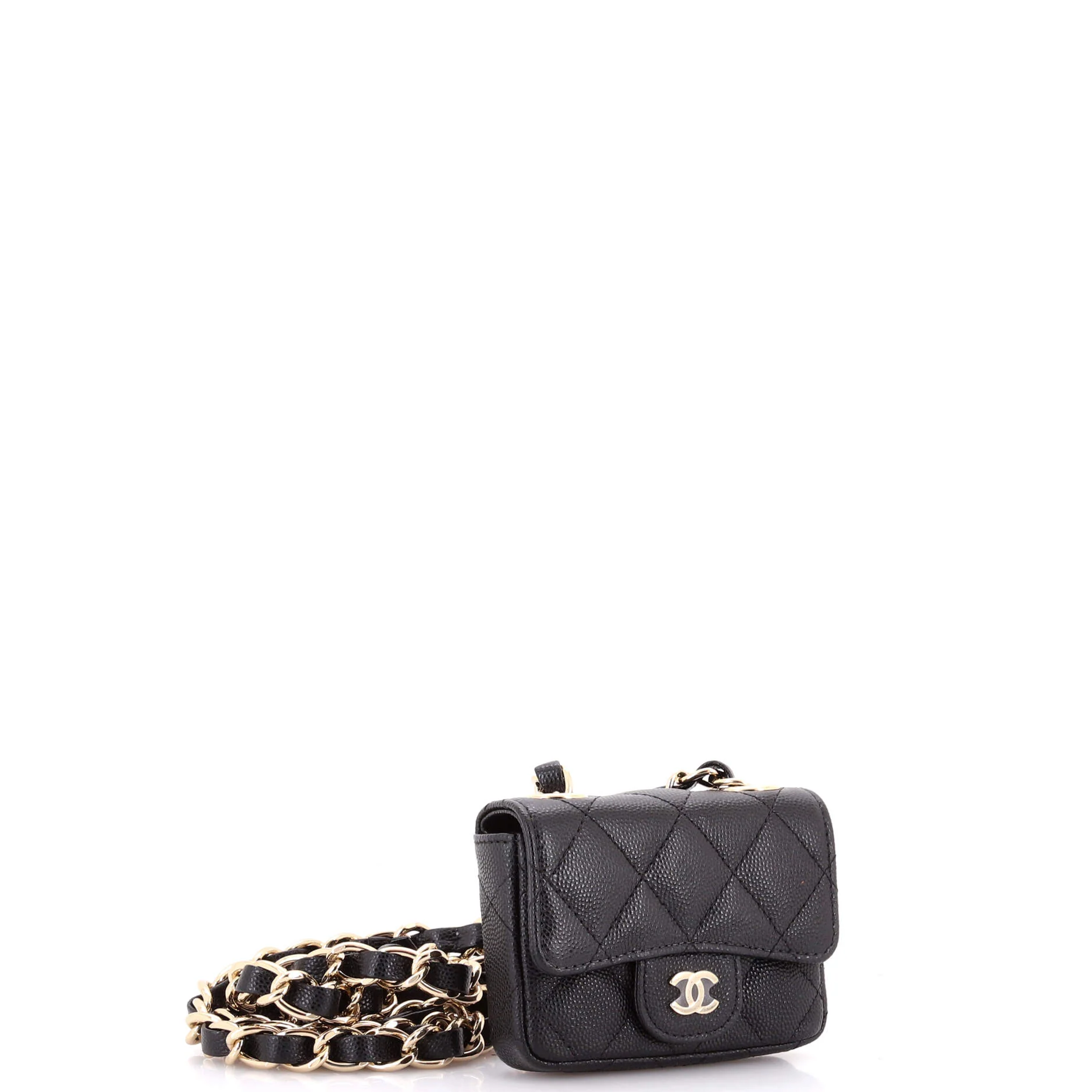 Classic Flap Charm Chain Belt Bag Quilted Caviar Mini - Image 6