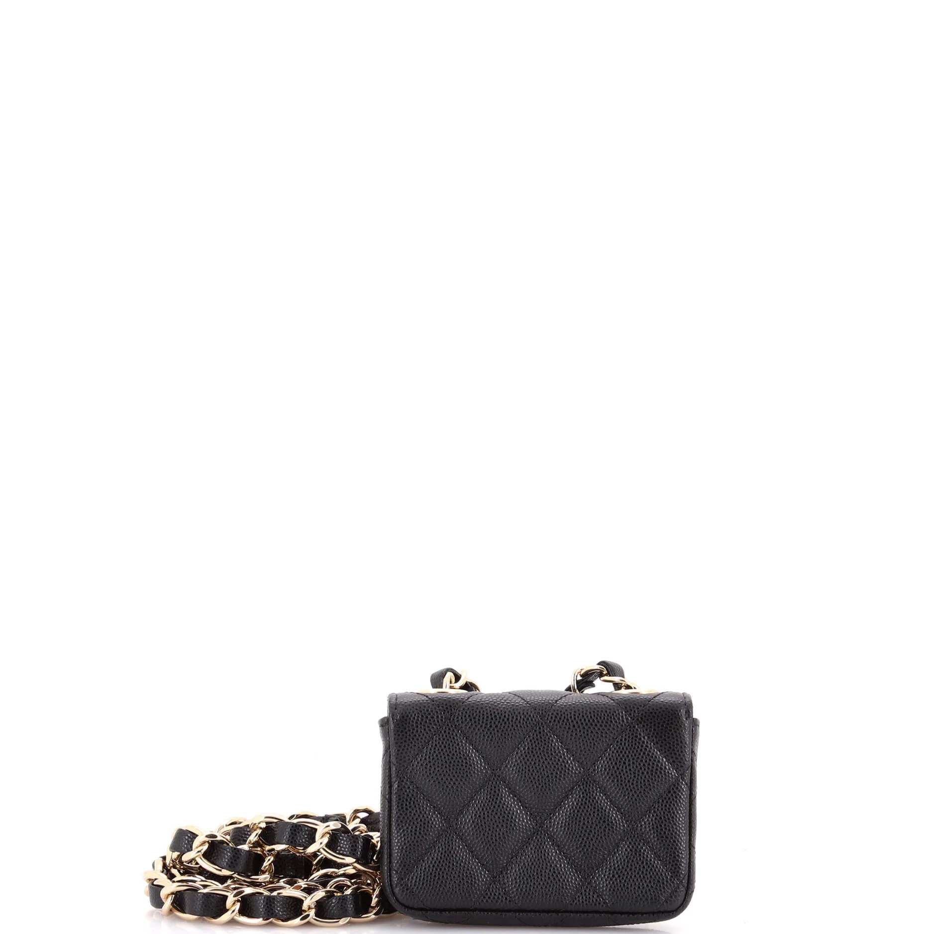 Classic Flap Charm Chain Belt Bag Quilted Caviar Mini - Image 8