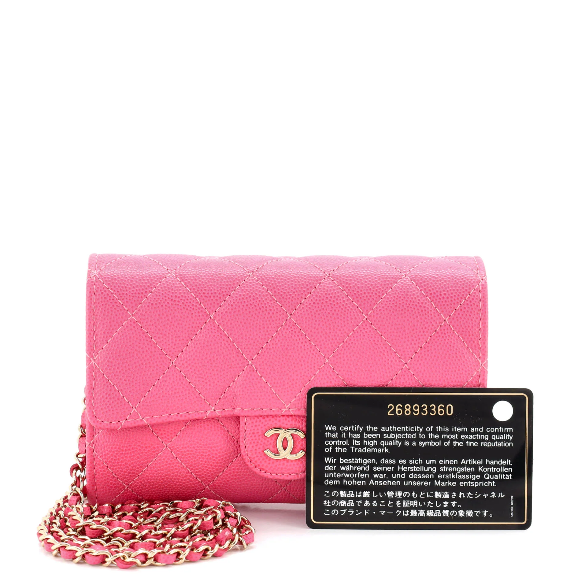 Classic Flap Wallet Crossbody Bag Quilted Caviar Mini - Image 2