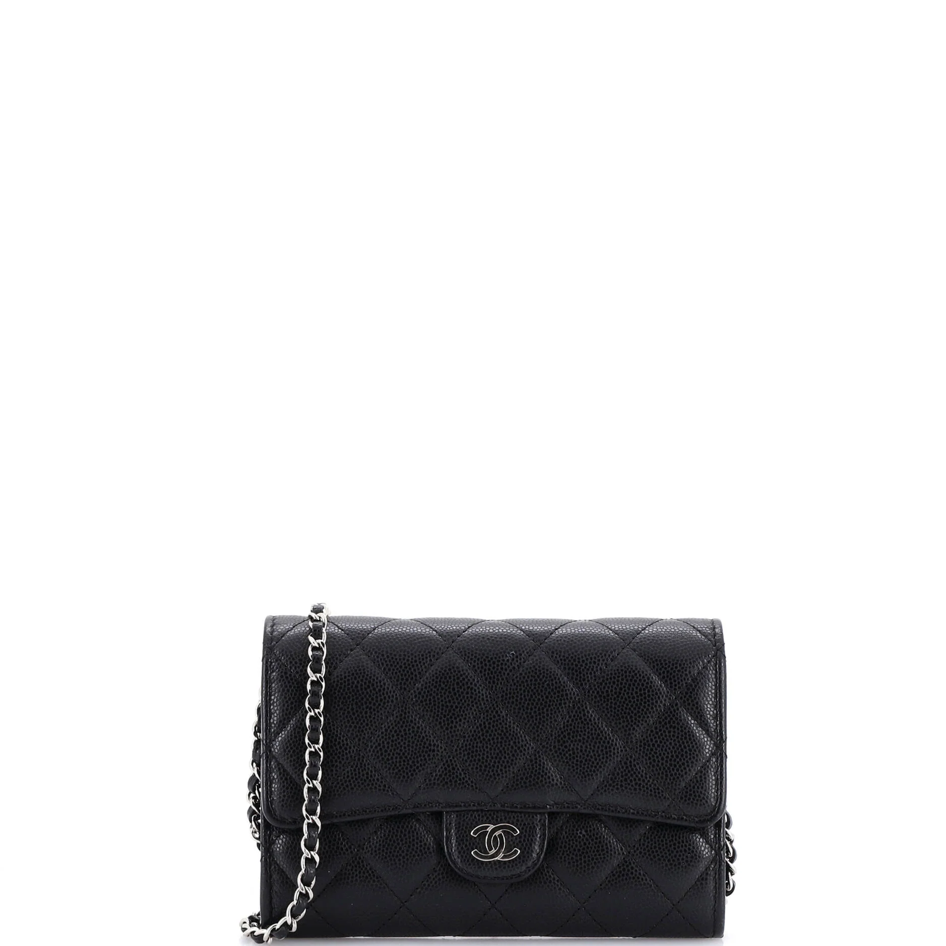 Classic Flap Wallet Crossbody Bag Quilted Caviar Mini