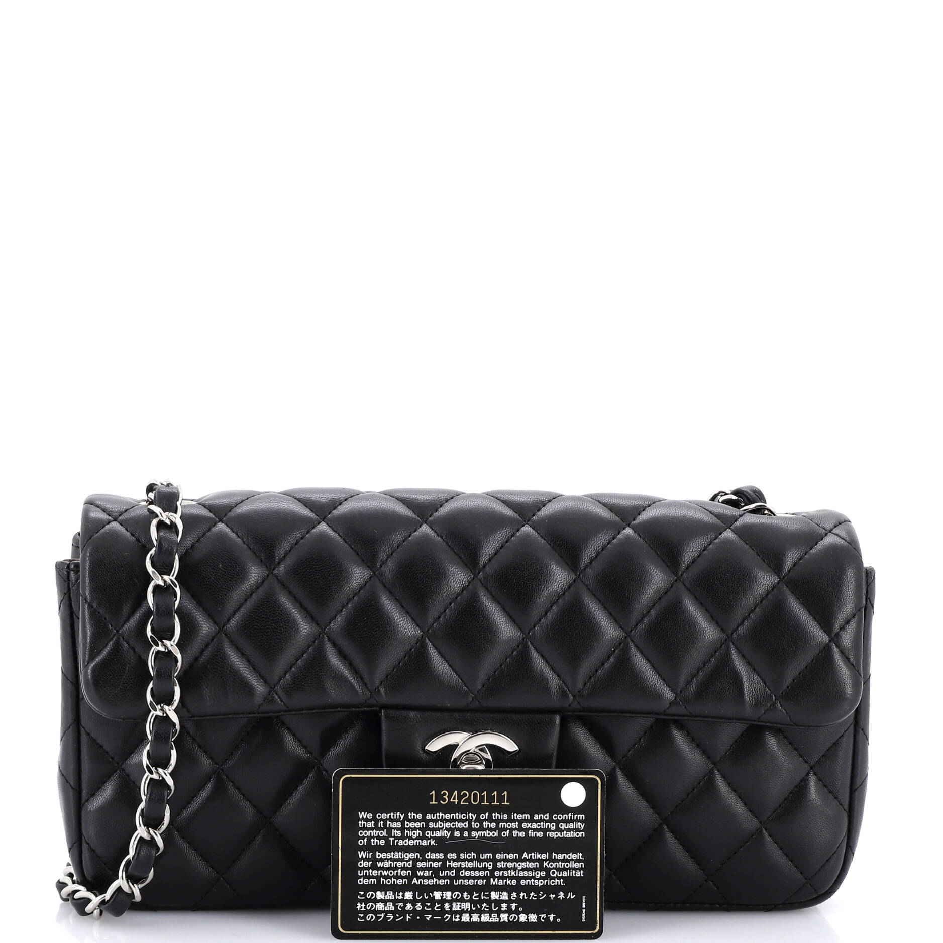 Classic Single Flap Bag Quilted Lambskin East West - Image 2