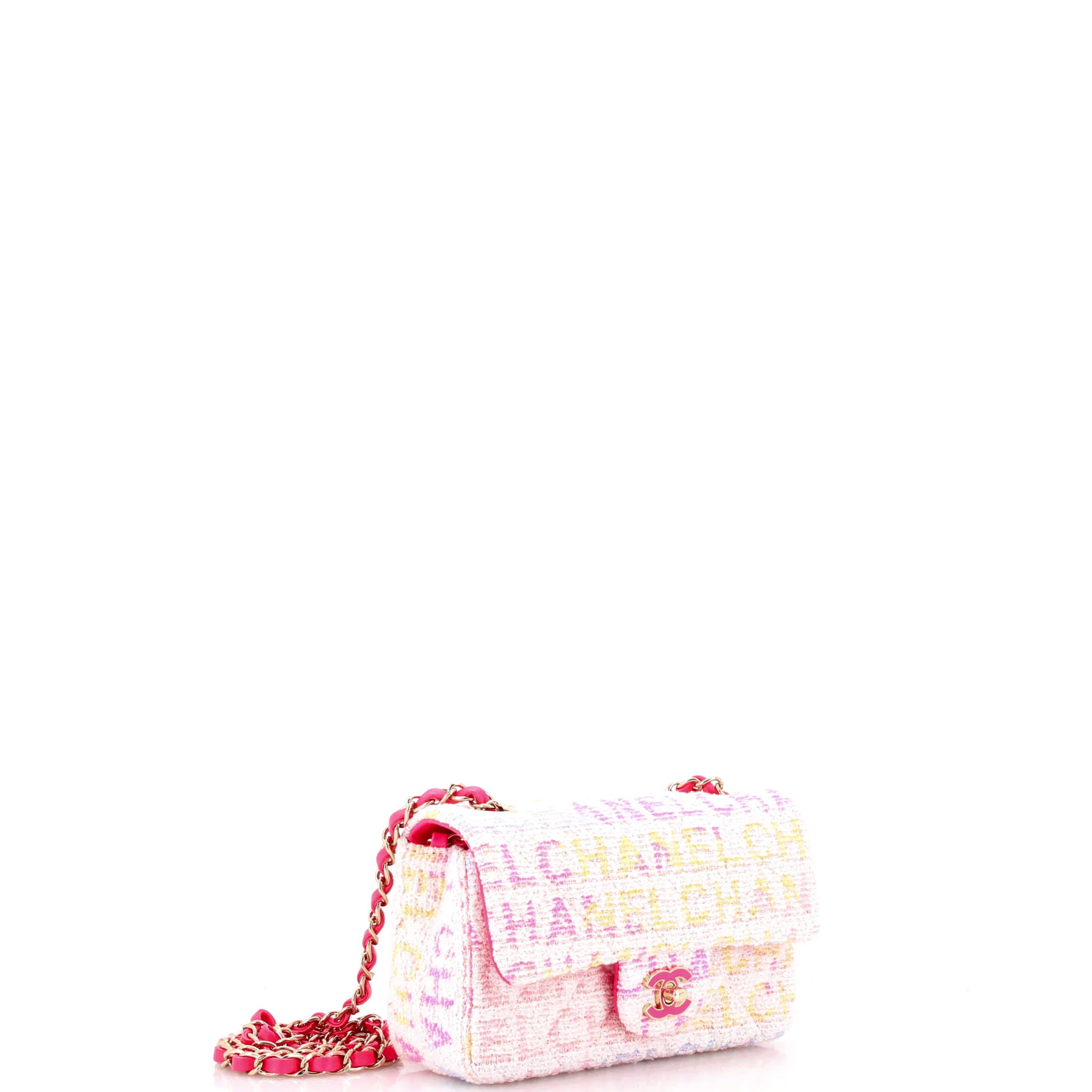 Classic Single Flap Bag Quilted Logo Tweed Mini - Image 2