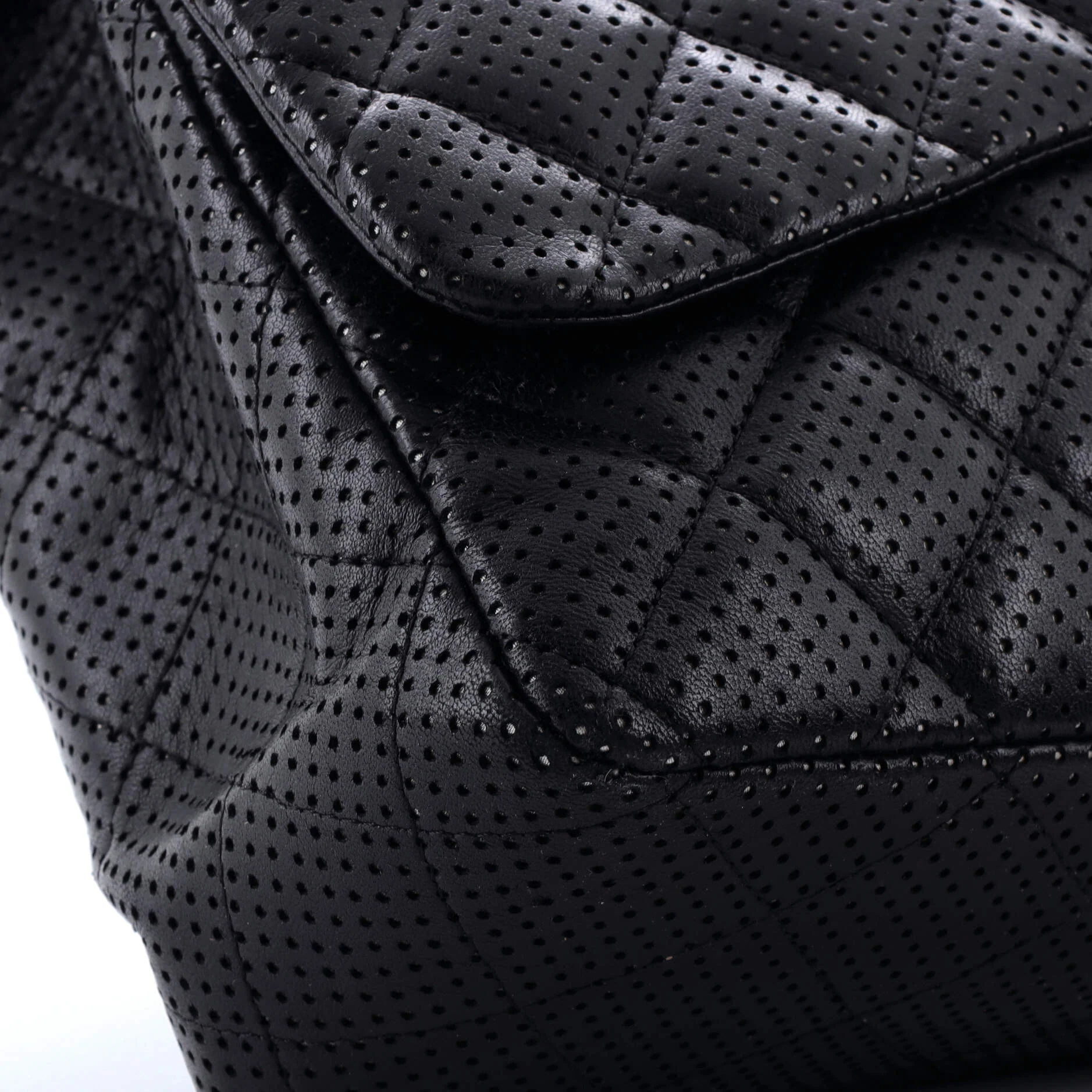 Classic Single Flap Bag Quilted Perforated Leather Jumbo - Image 7