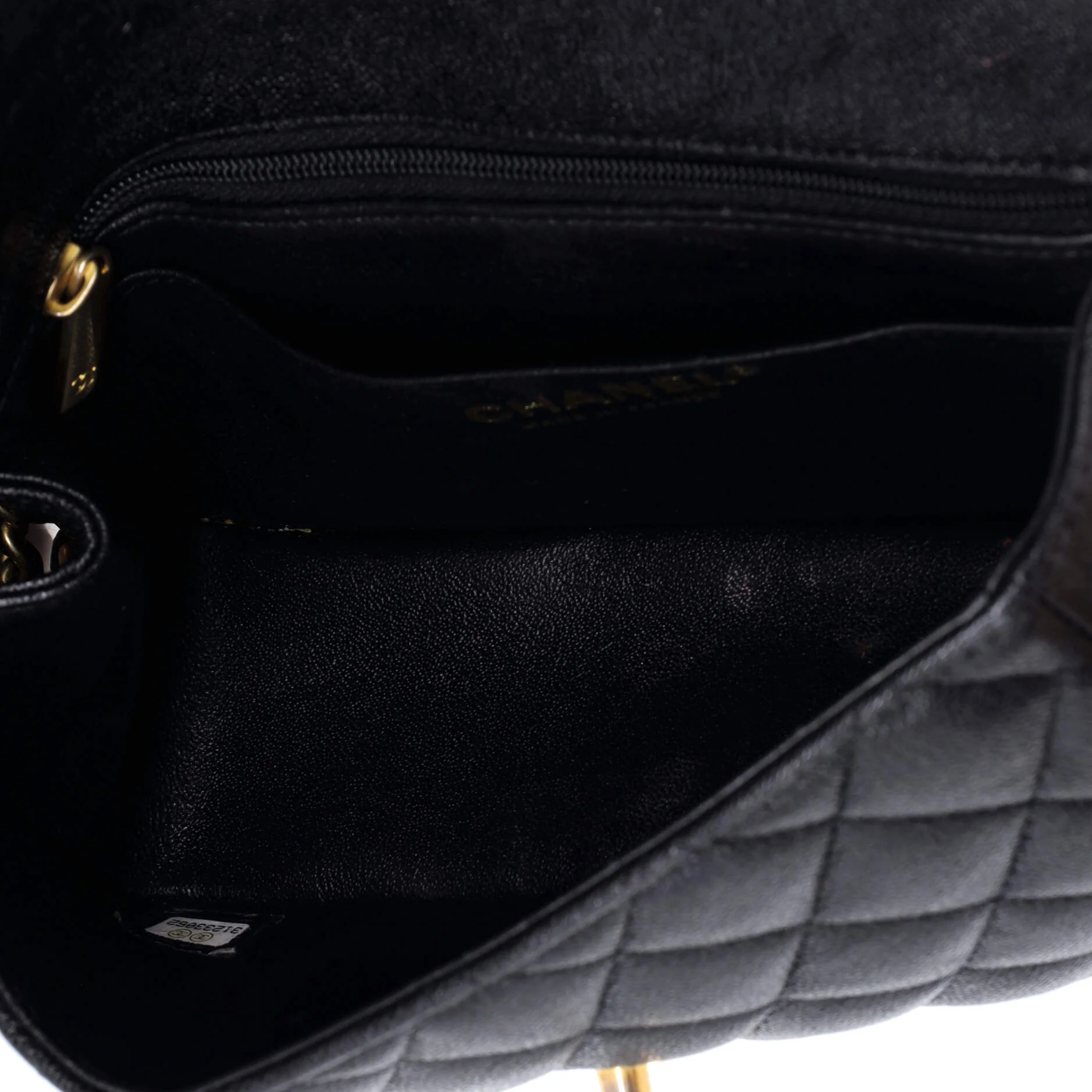Classic Single Flap Top Handle Bag Quilted Caviar Mini - Image 5
