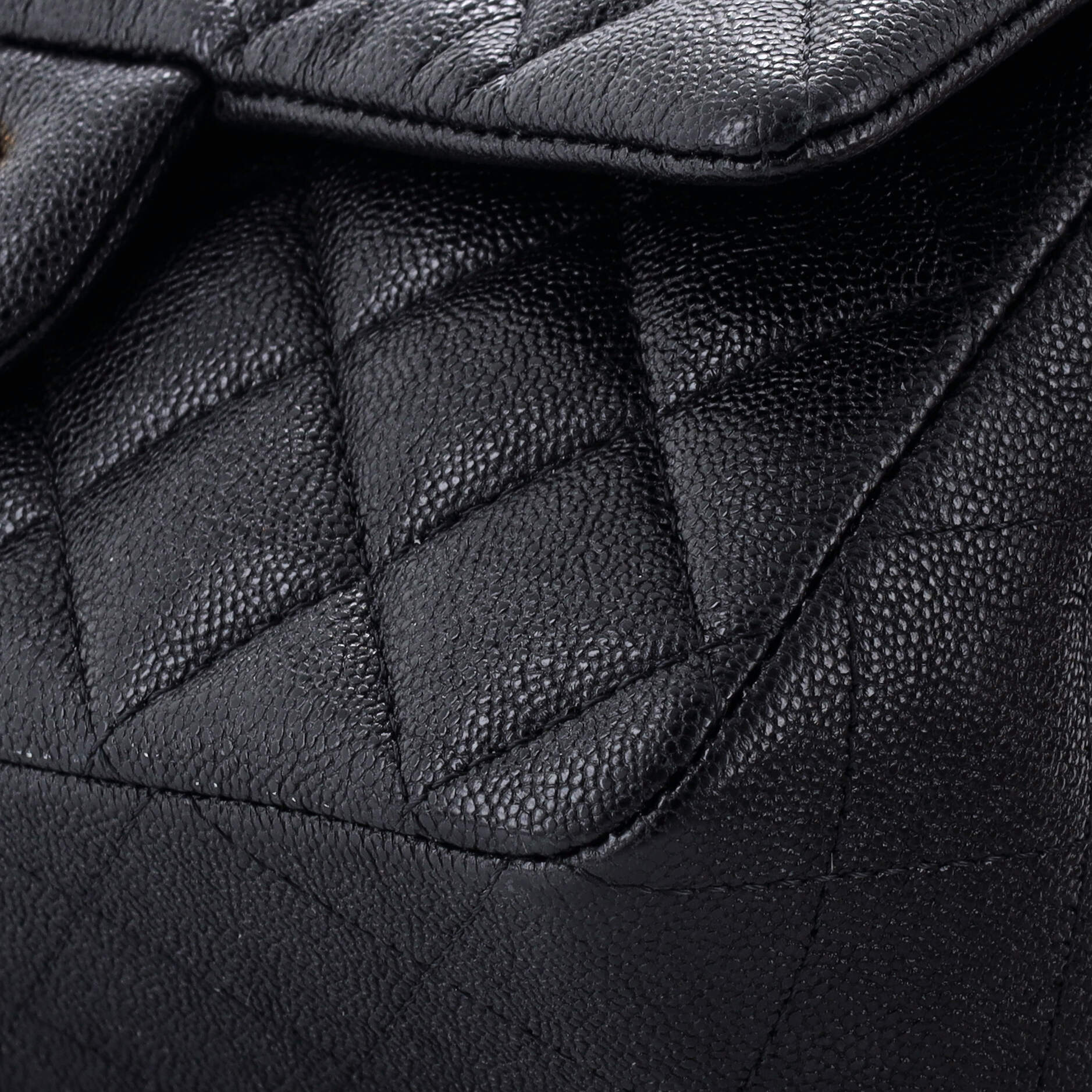 Classic Single Flap Top Handle Bag Quilted Caviar Mini - Image 6