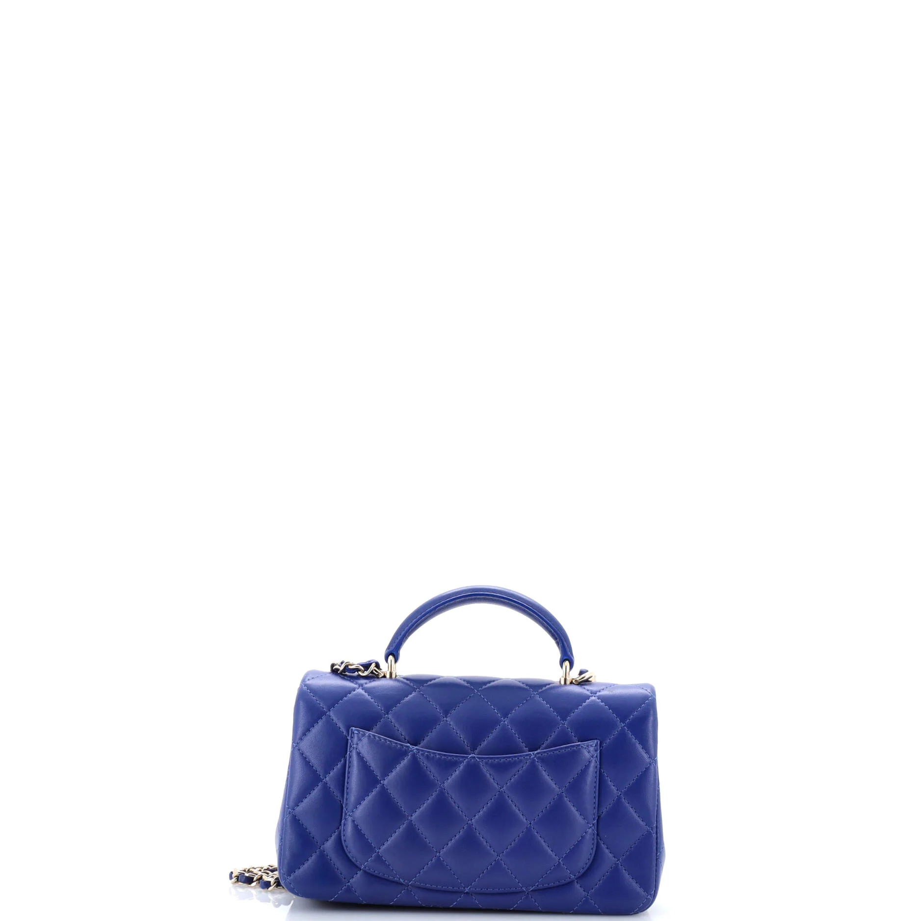 Classic Single Flap Top Handle Bag Quilted Lambskin Mini - Image 3