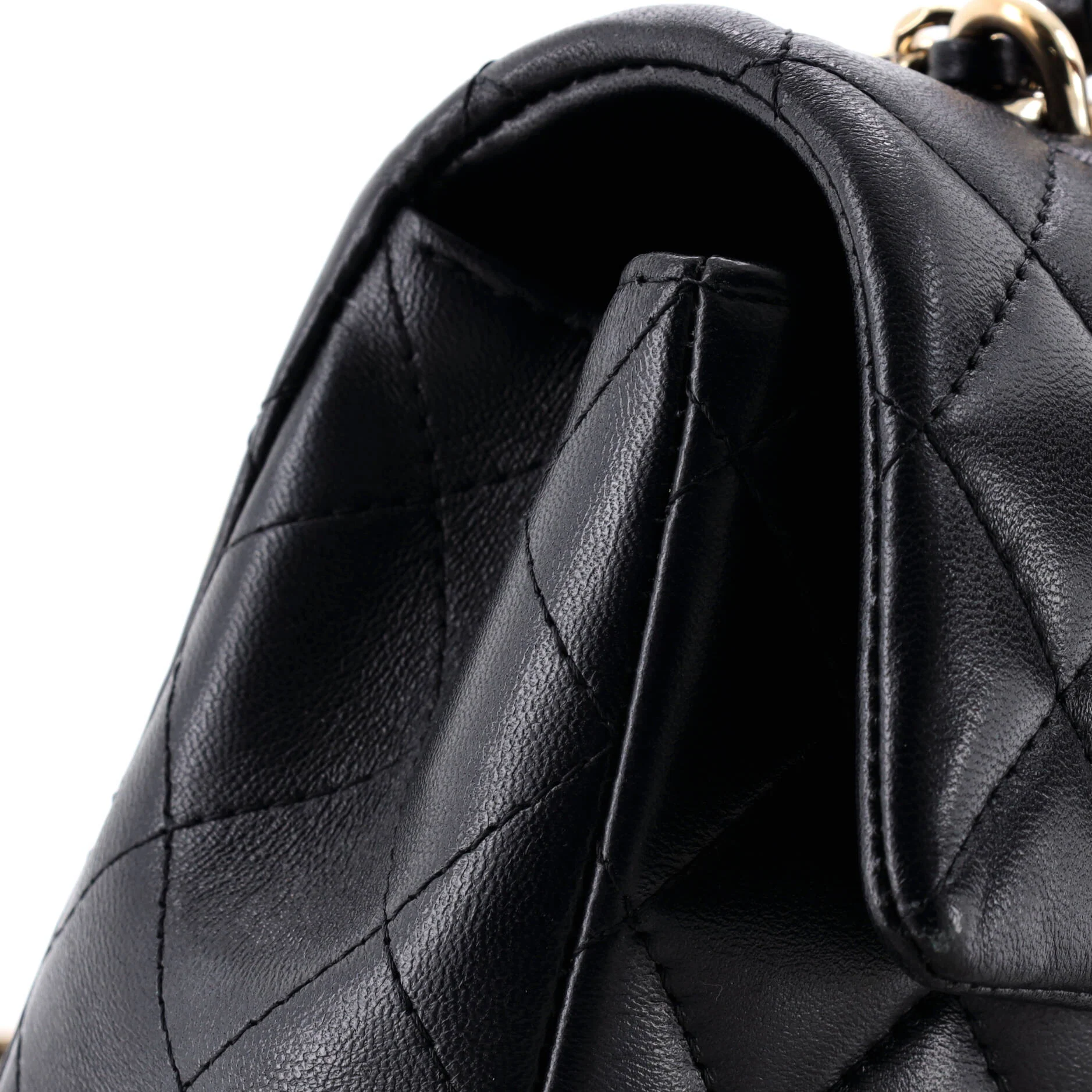 Classic Single Flap Top Handle Bag Quilted Lambskin Mini - Image 6