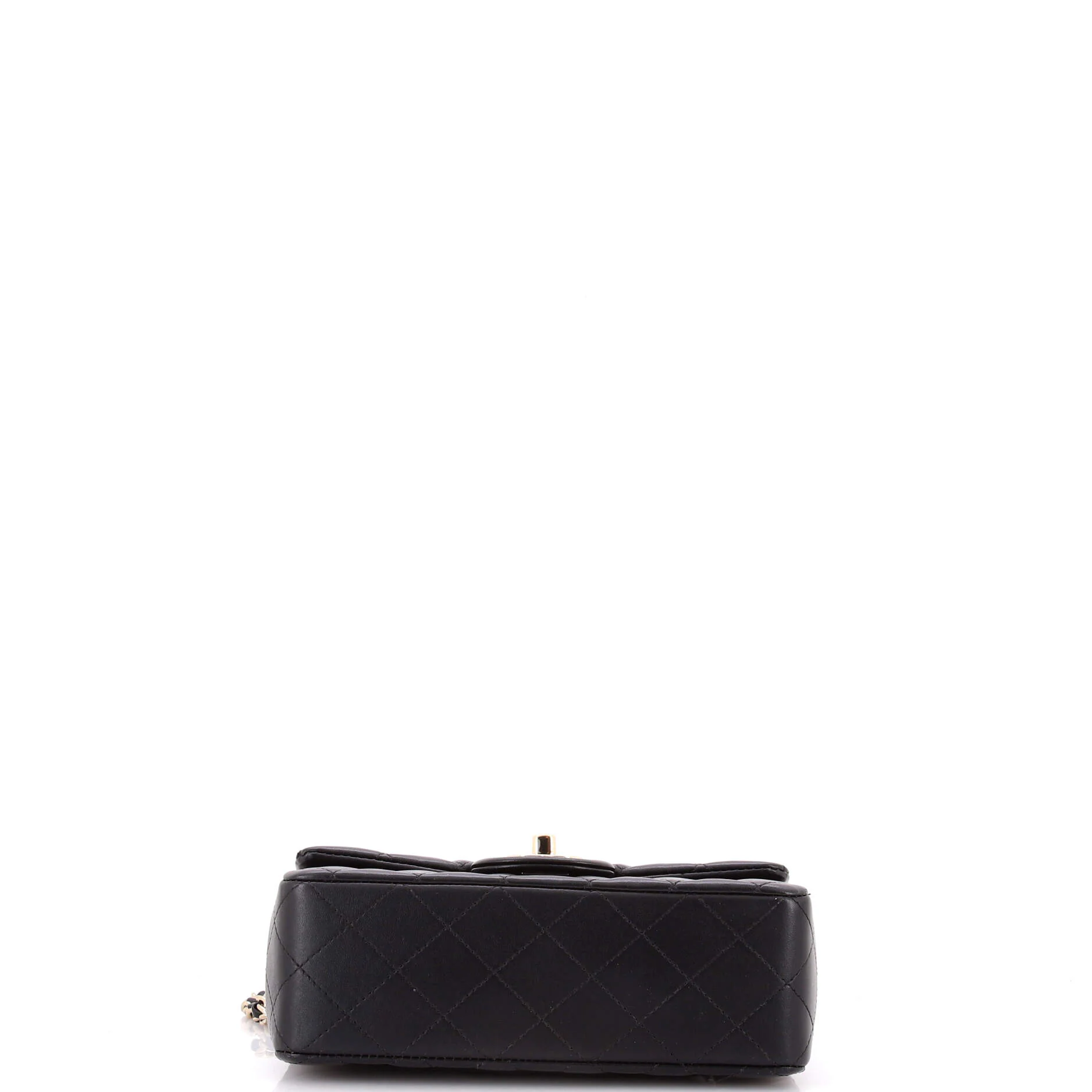 Classic Single Flap Top Handle Bag Quilted Lambskin Mini - Image 4