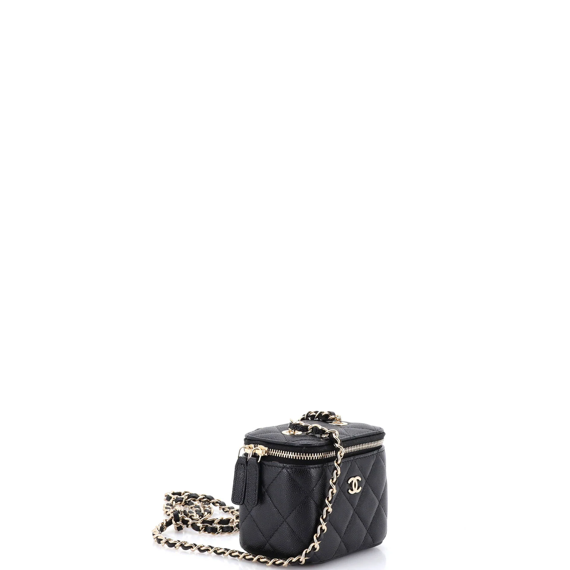 Classic Vanity Case with Chain Quilted Caviar Mini - Image 3