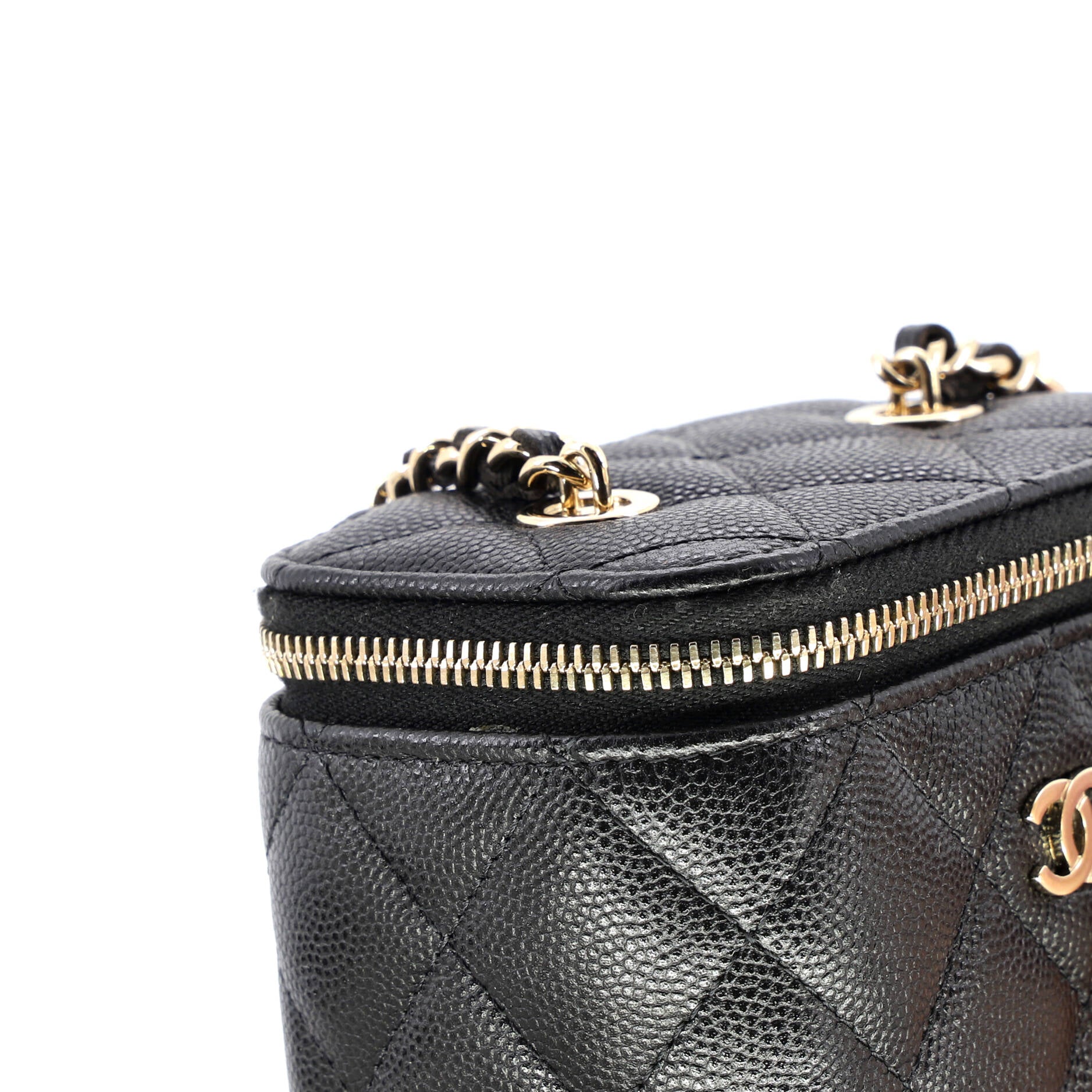 Classic Vanity Case with Chain Quilted Caviar Mini - Image 7