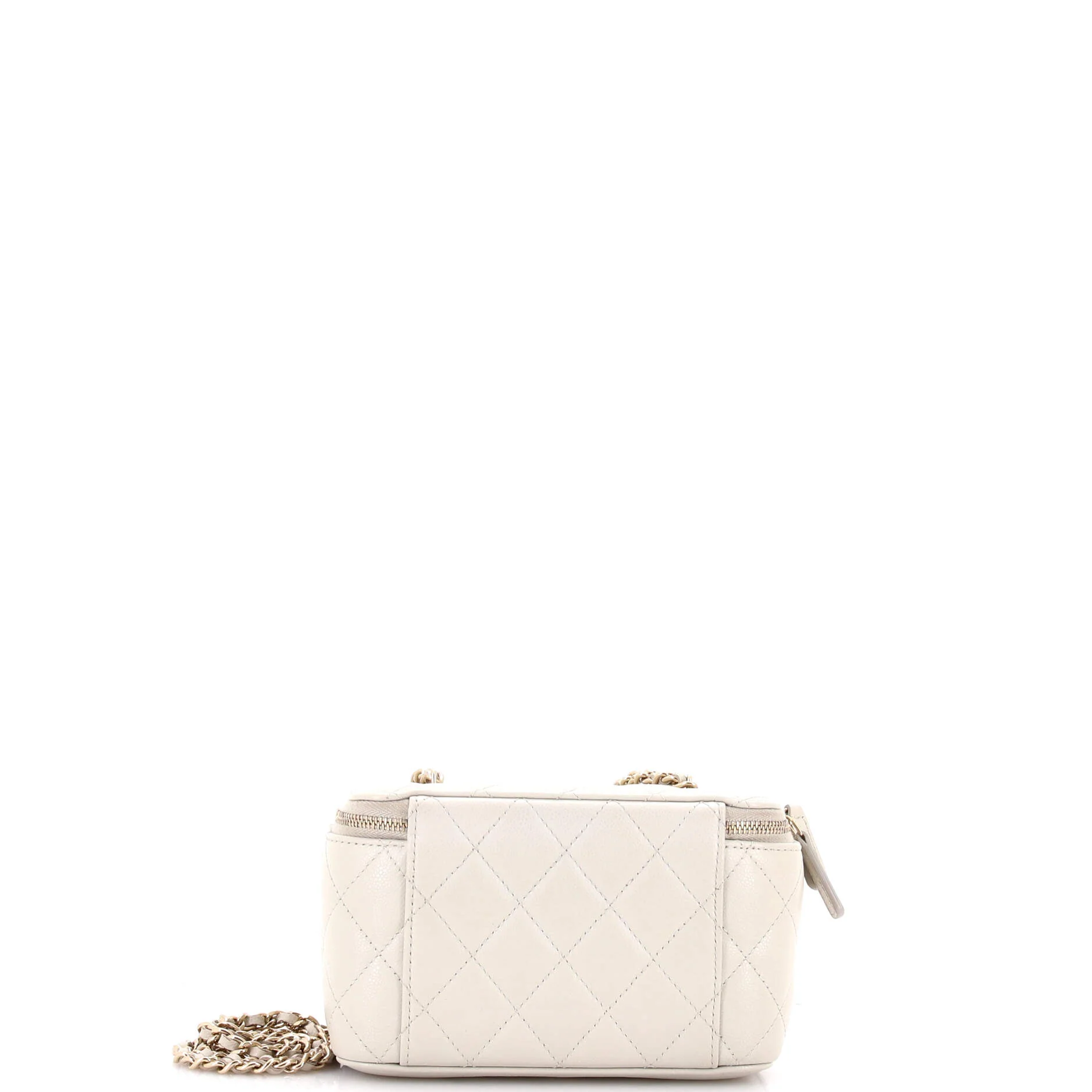 Classic Vanity Case with Chain Quilted Caviar Small - Image 3