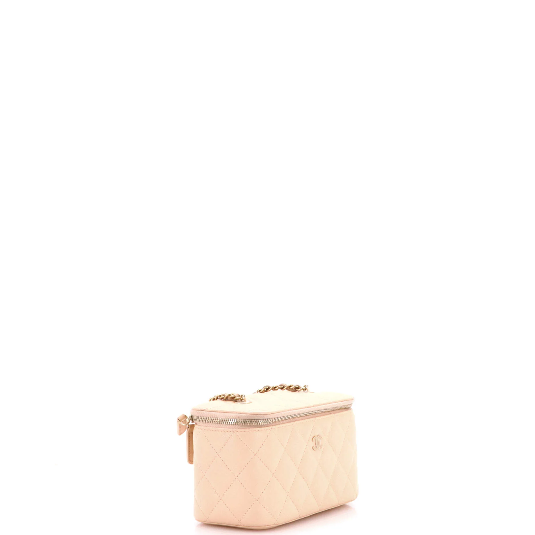 Classic Vanity Case with Chain Quilted Caviar Small - Image 2