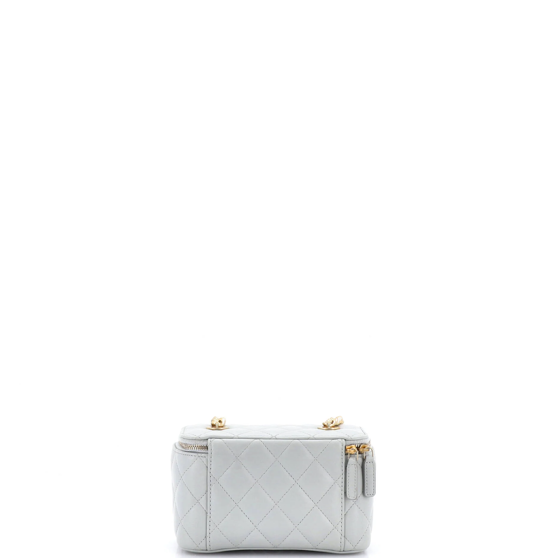 Coco Enamel Strap Vanity Case with Chain Quilted Lambskin Small - Image 3