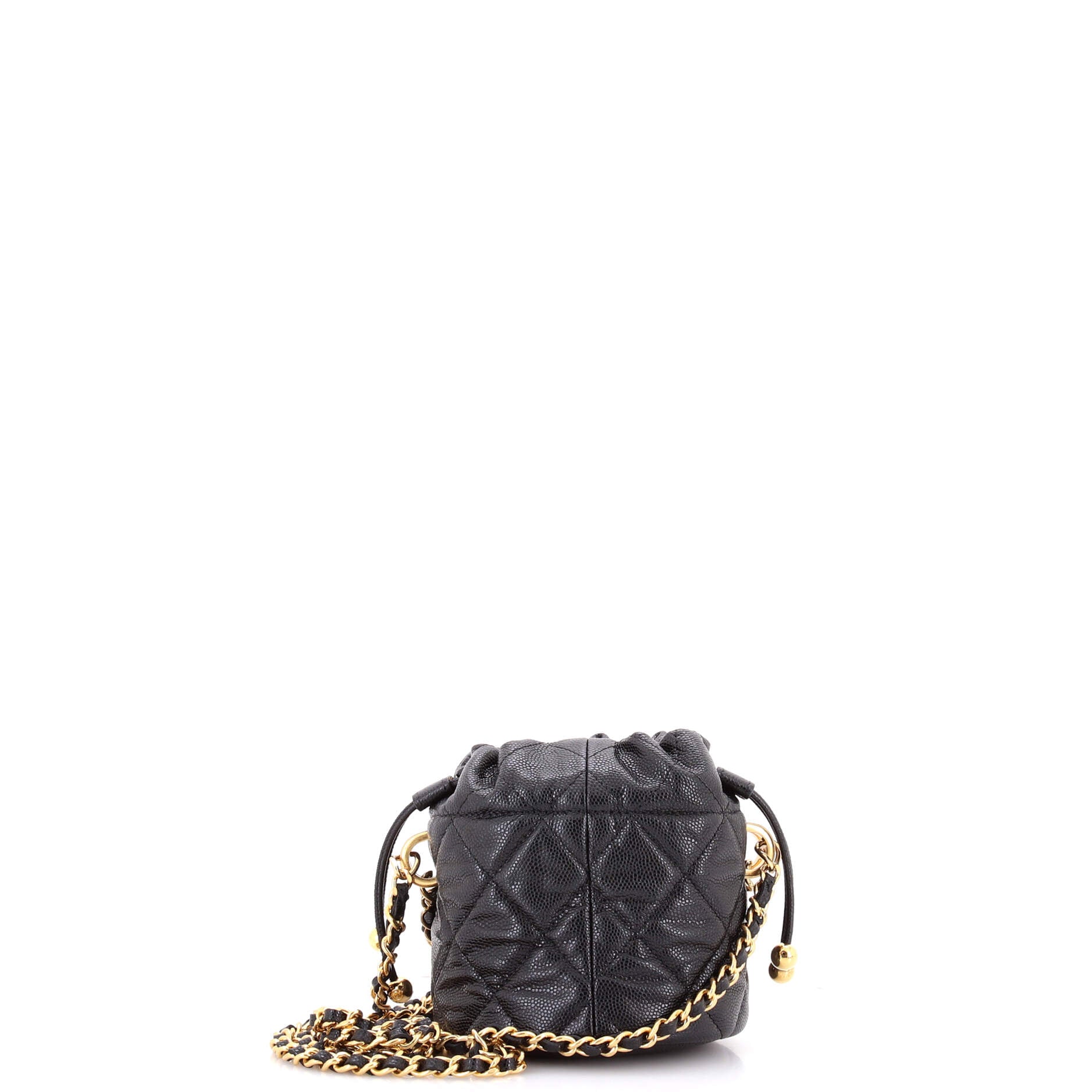 Coco First Bucket Clutch With Chain Quilted Caviar Mini - Image 3