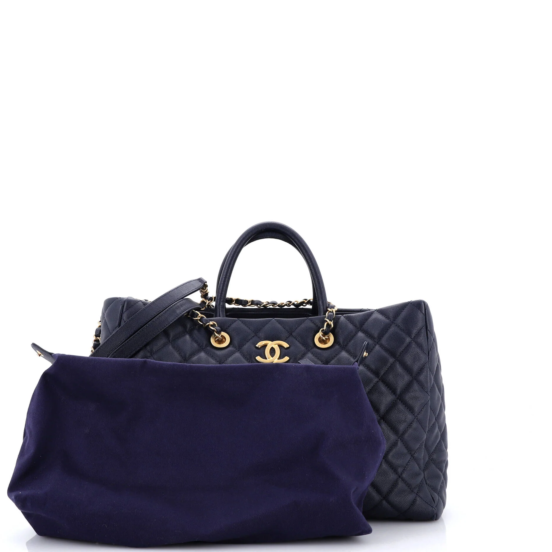 Coco Handle Shopping Tote Quilted Caviar Large - Image 2