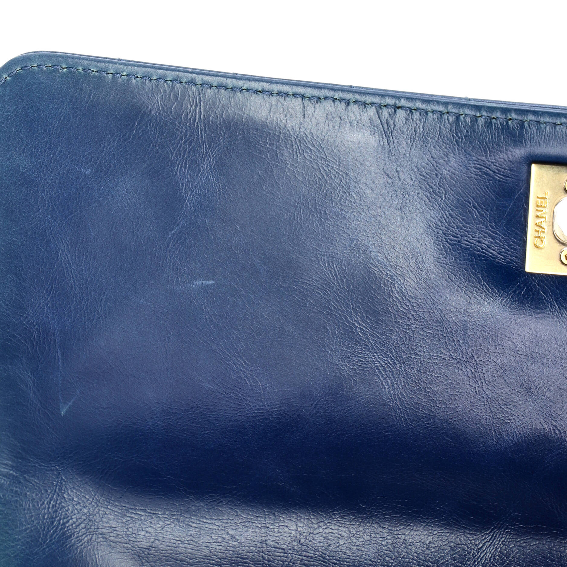 Coco Top Handle Bag Chevron Calfskin with Lizard Small - Image 7