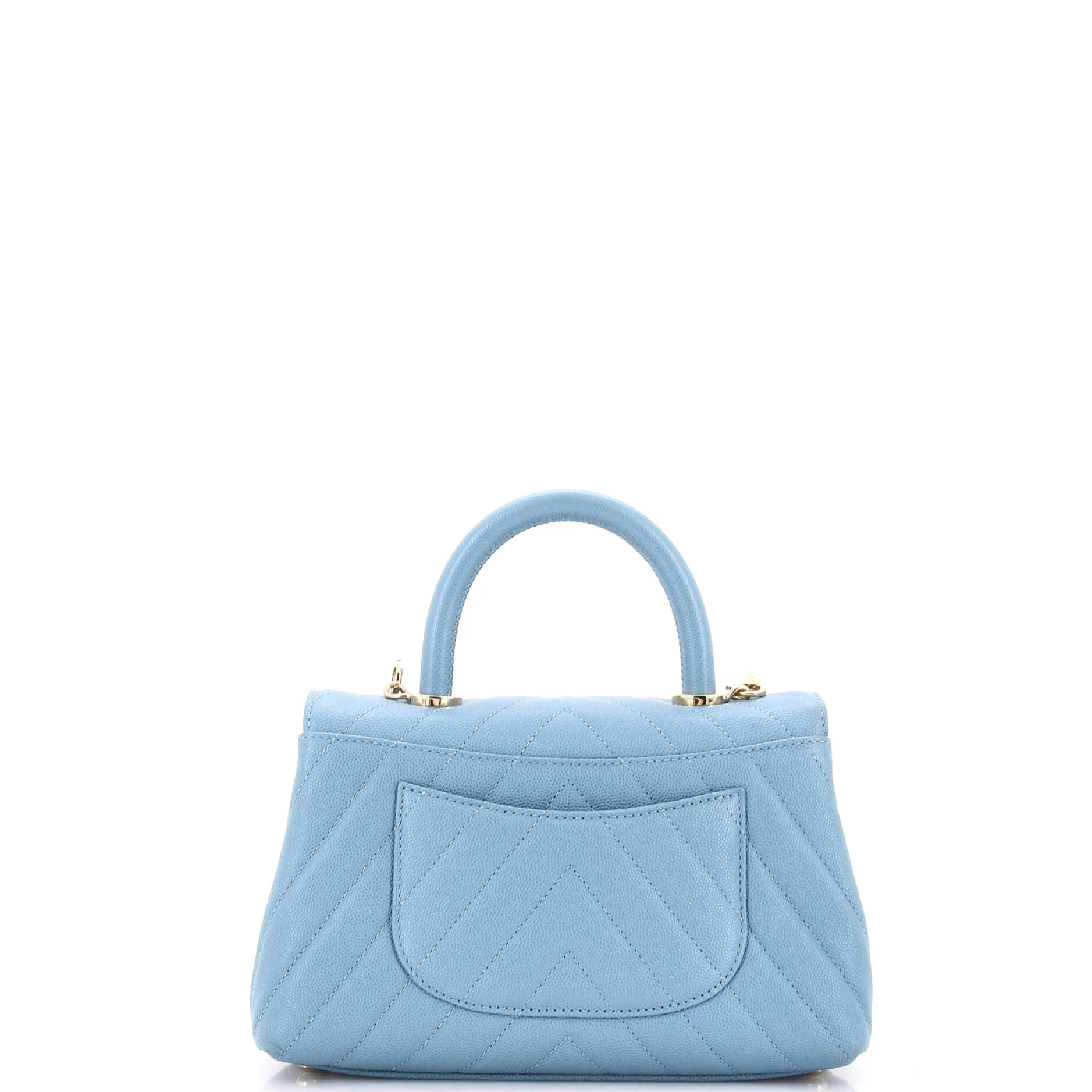 Coco Top Handle Bag Chevron Caviar Mini - Image 3