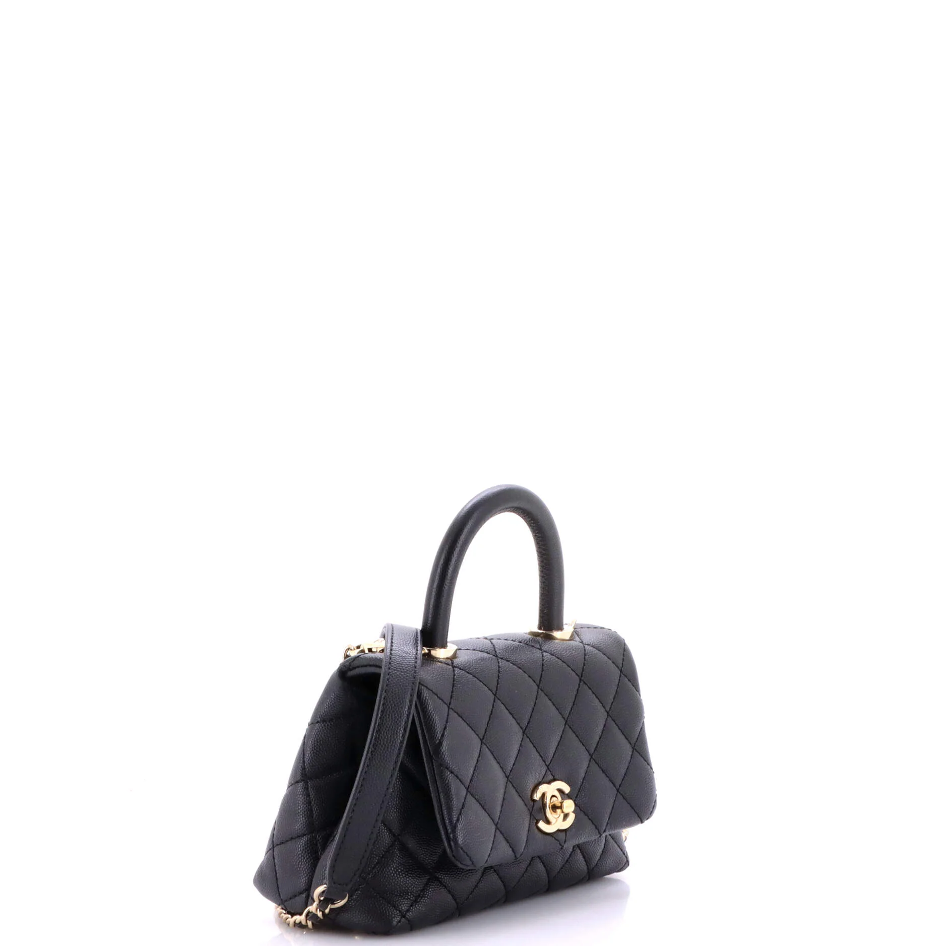 Coco Top Handle Bag Quilted Caviar Extra Mini - Image 2