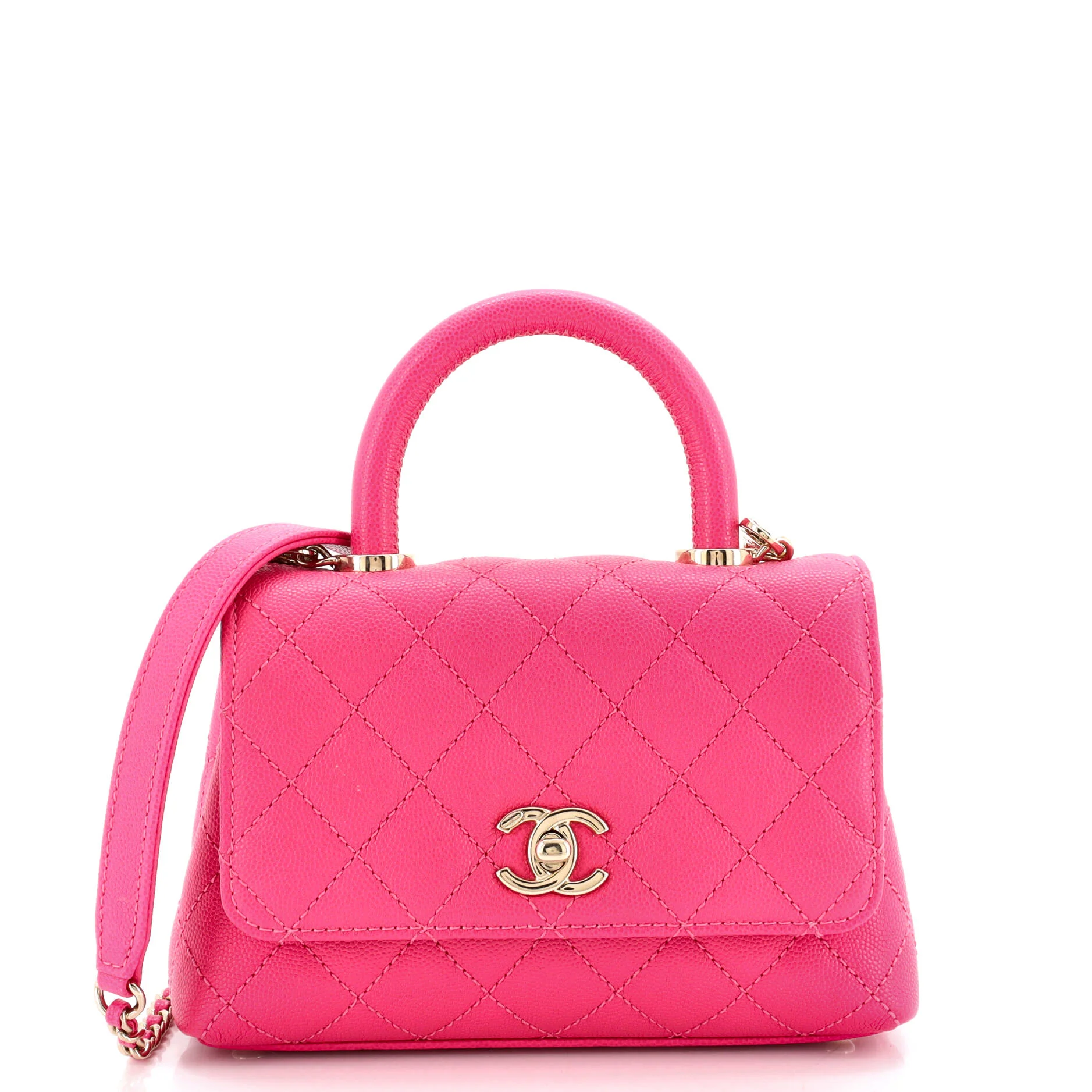 Coco Top Handle Bag Quilted Caviar Extra Mini
