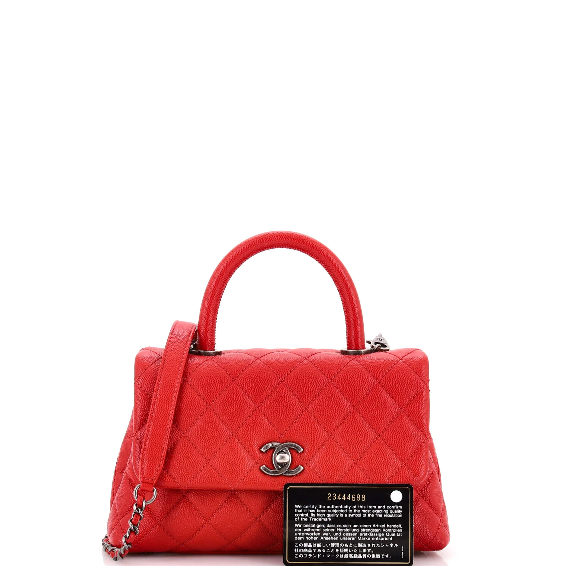 Coco Top Handle Bag Quilted Caviar Mini - Image 2