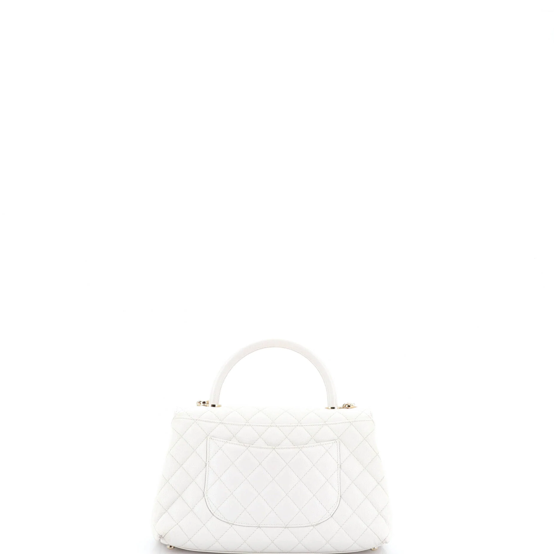 Coco Top Handle Bag Quilted Caviar Small - Image 3
