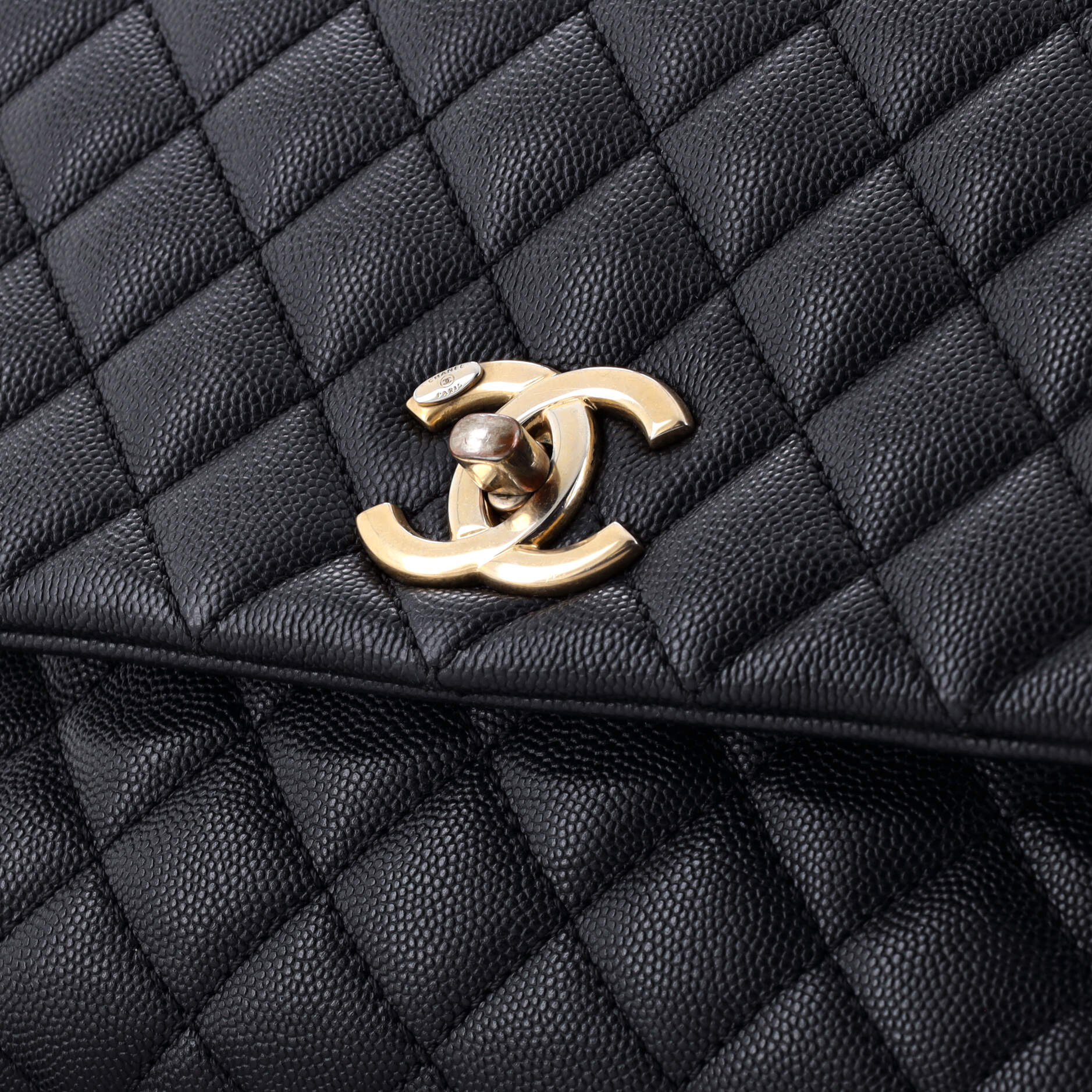 Coco Top Handle Bag Quilted Caviar Small - Image 8