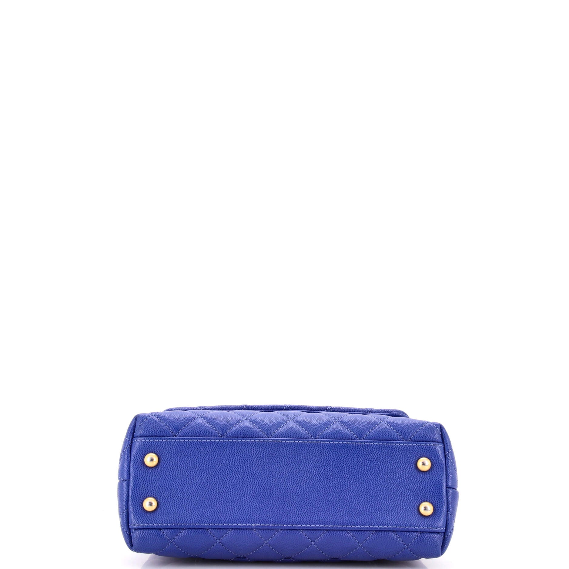 Coco Top Handle Bag Quilted Caviar with Lizard Mini - Image 4