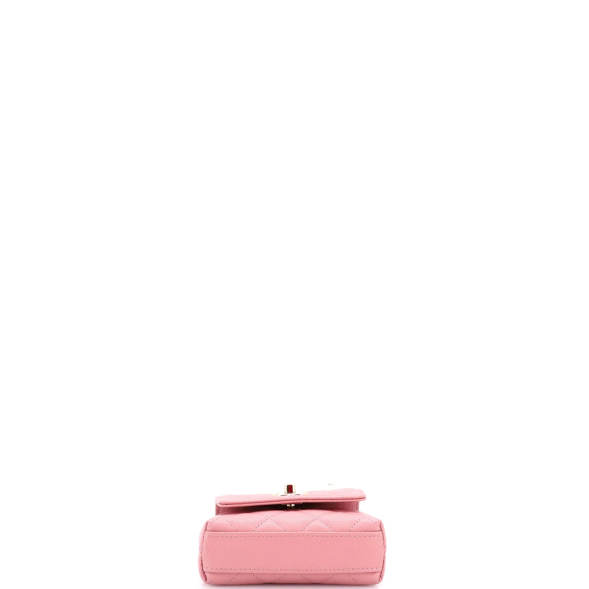 Coco Top Handle Clutch with Chain Quilted Caviar - Image 4