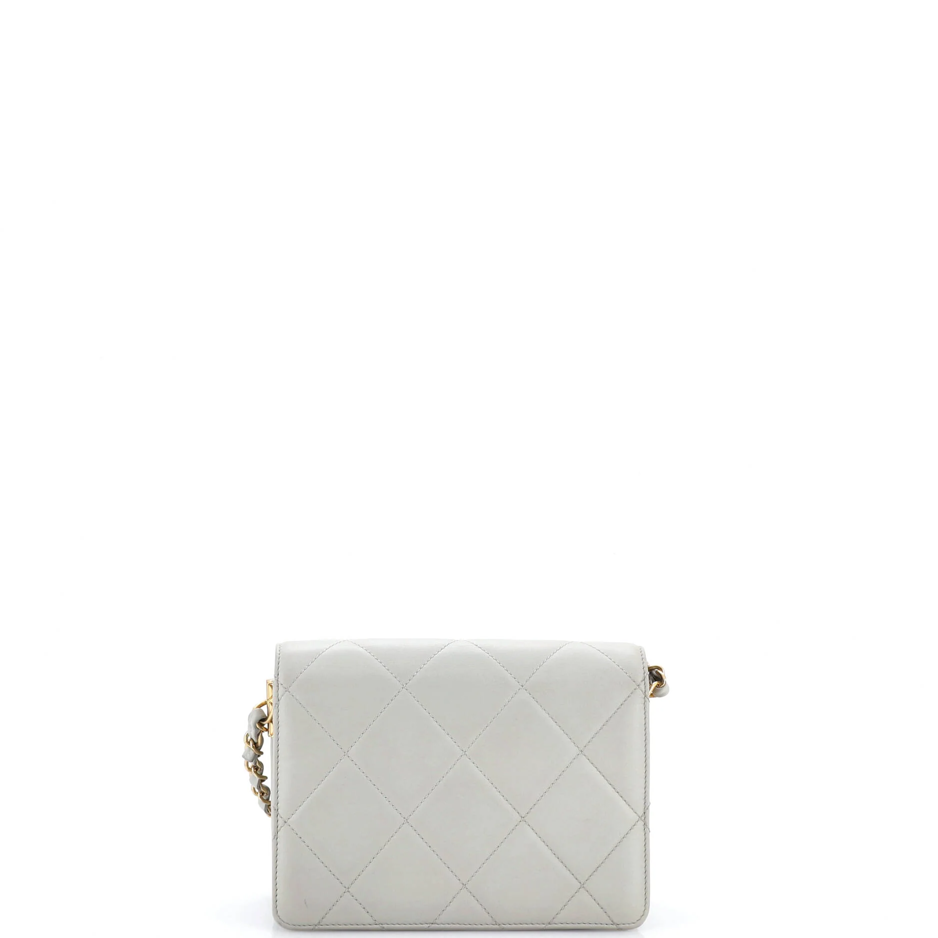 Crystal Geometric Frame CC Flap Bag Quilted Calfskin Mini - Image 3