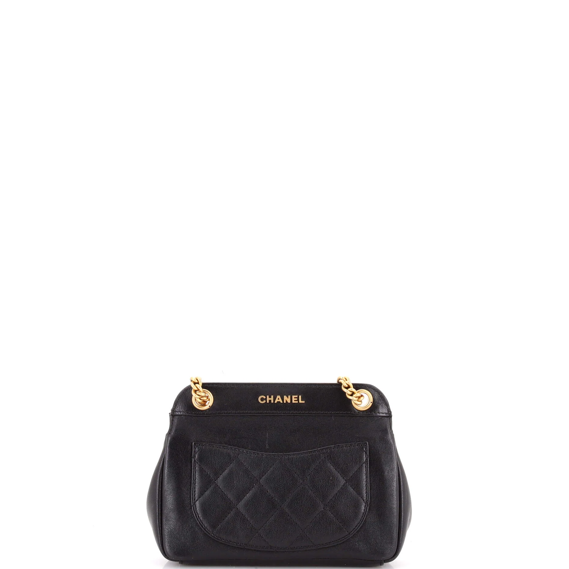 Curved Flap Bag Quilted Lambskin Small - Image 3