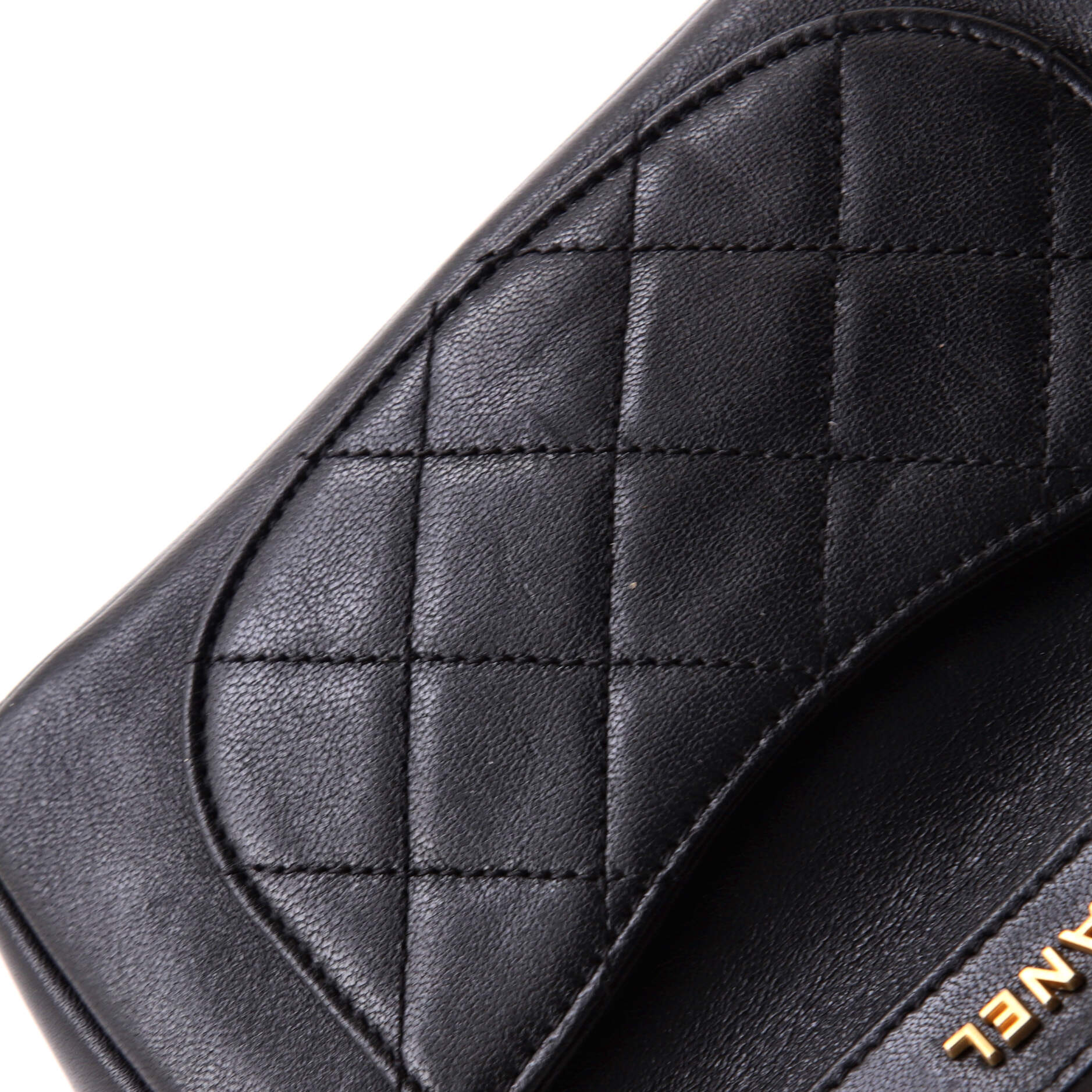 Curved Flap Bag Quilted Lambskin Small - Image 7