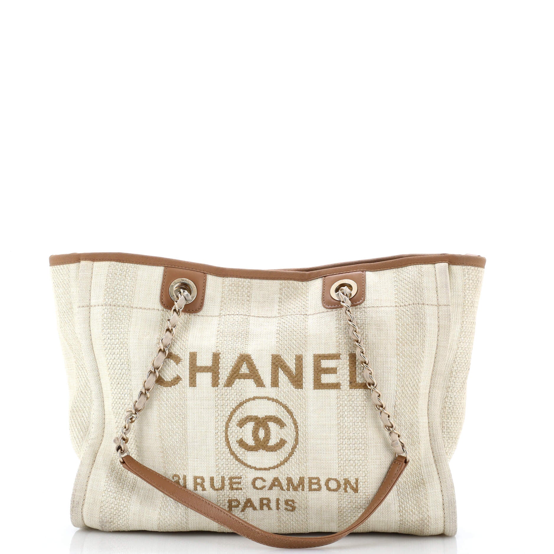 Deauville Tote Striped Mixed Fibers Small
