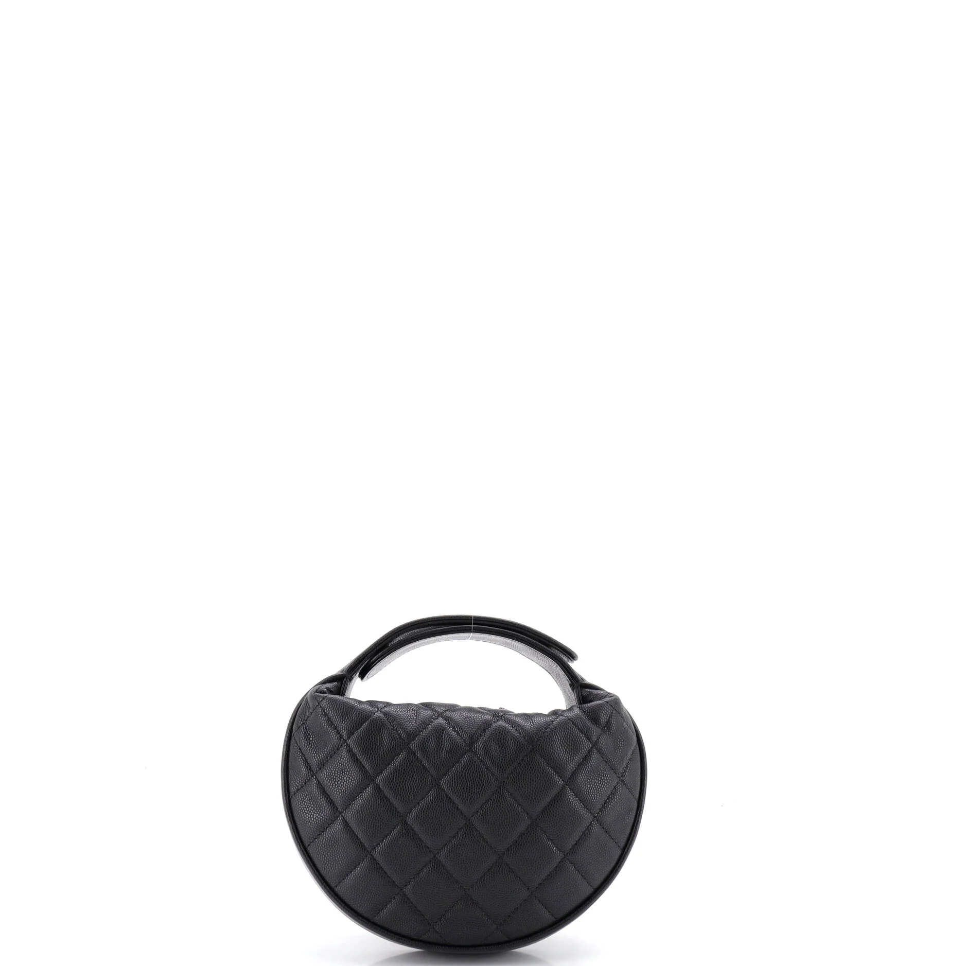 Double Chain Bow Hobo Pouch Quilted Caviar Mini - Image 3