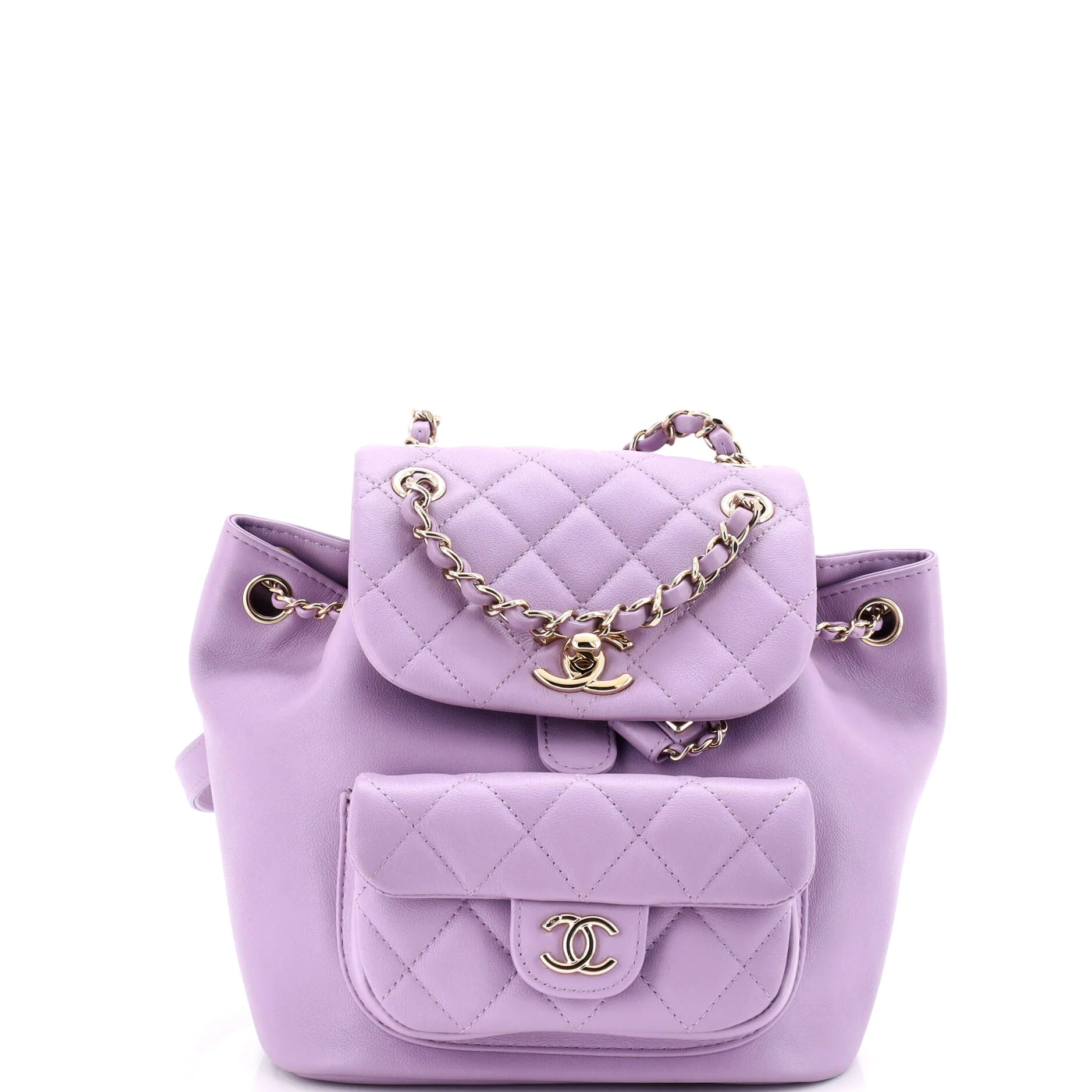 Duma Drawstring Backpack Quilted Leather Small