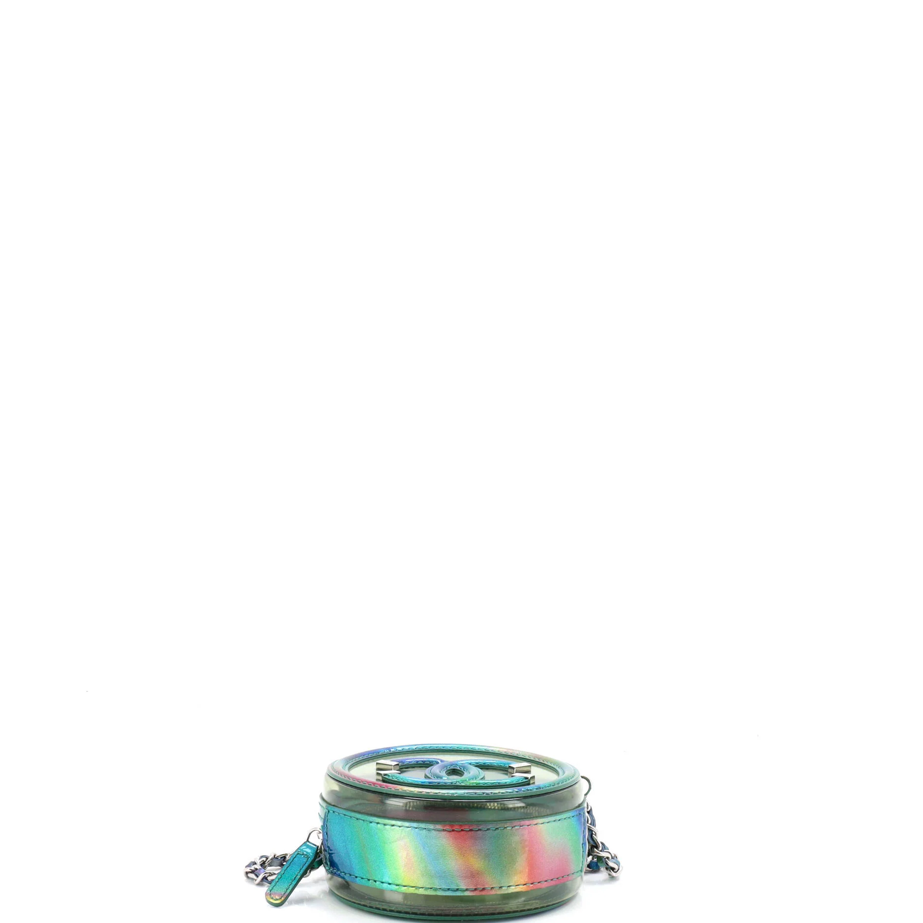 Filigree Round Clutch with Chain PVC with Lambskin Mini - Image 4