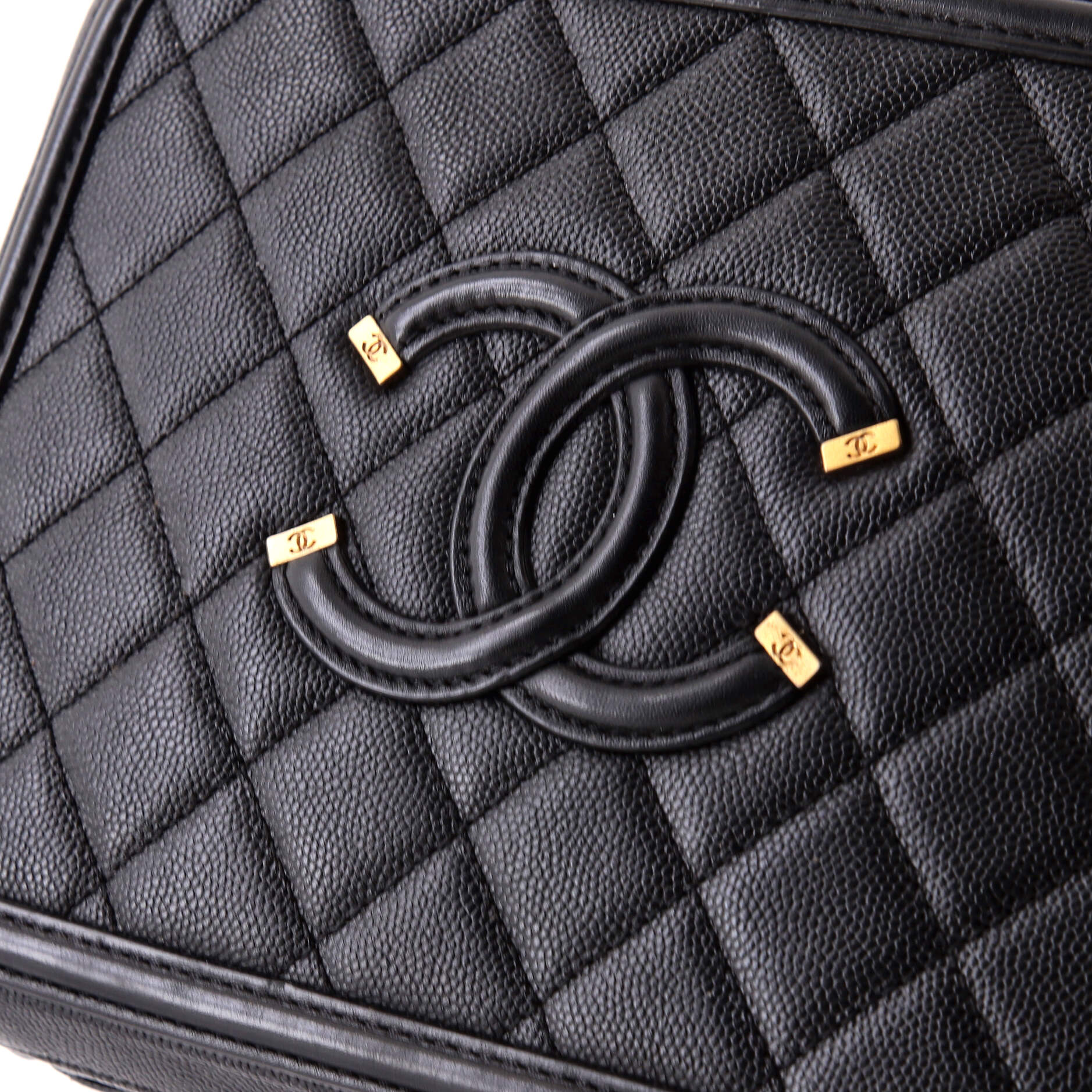 Filigree Vanity Case Quilted Caviar Medium - Image 6