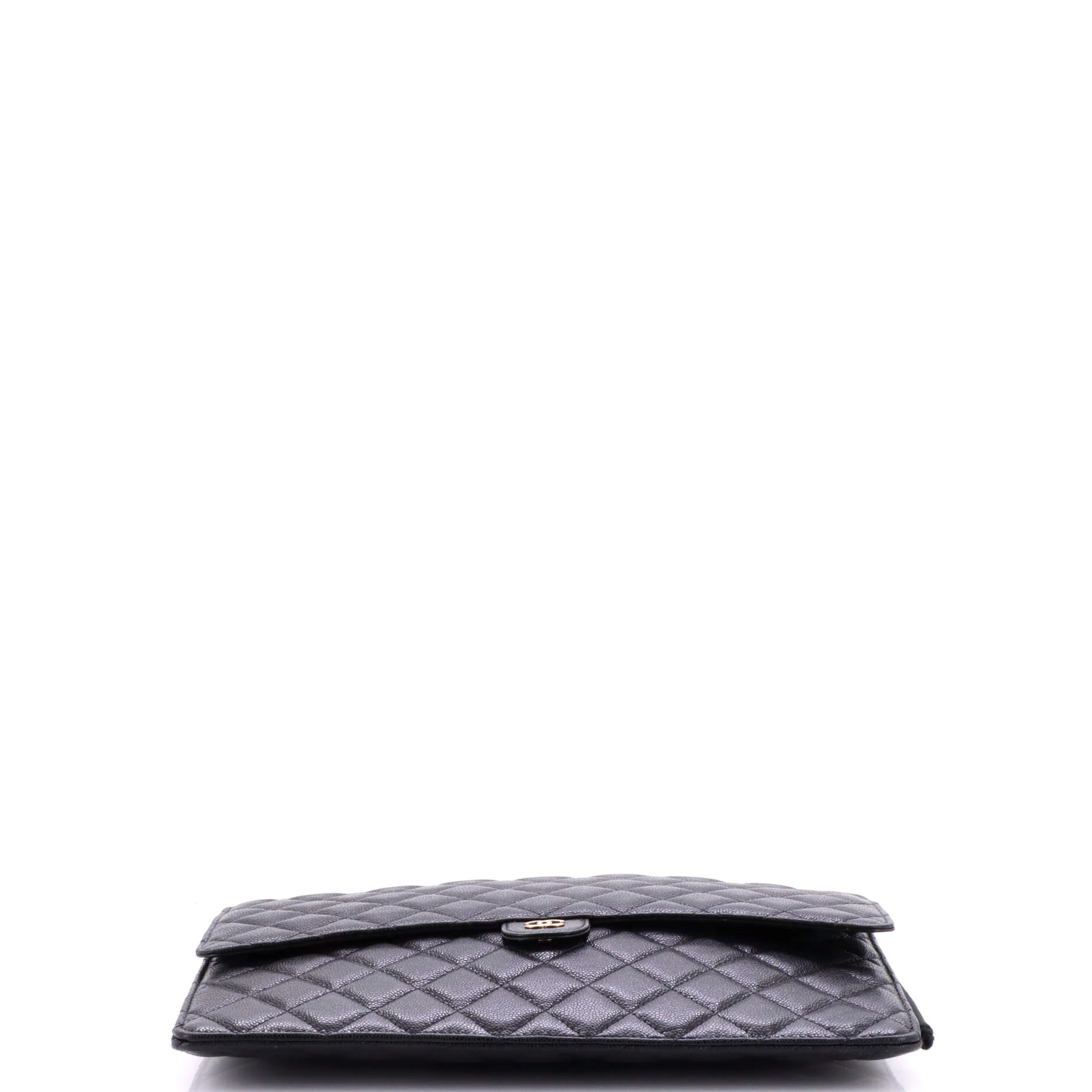 Flap Zip Clutch Quilted Caviar Large - Image 4