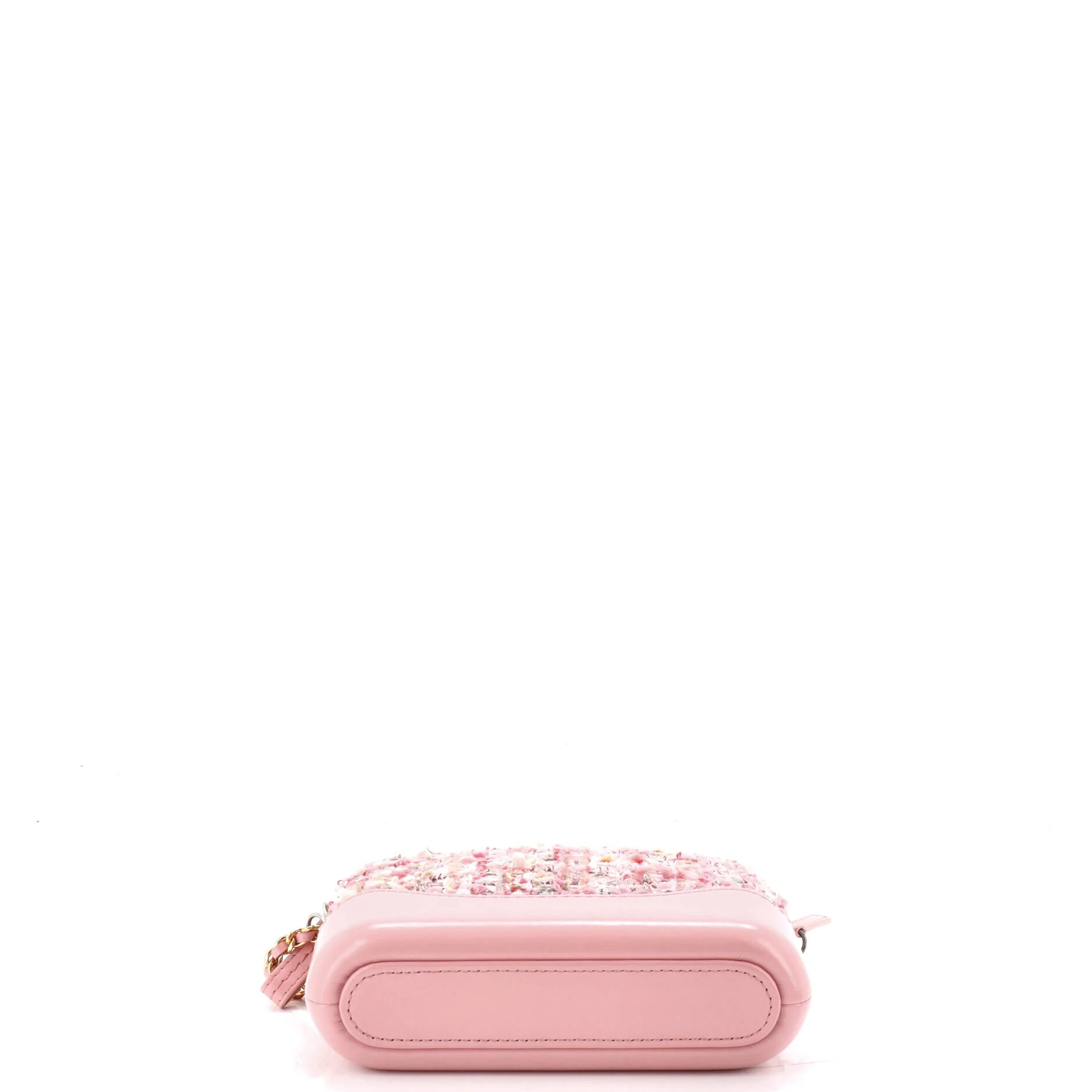 Gabrielle Double Zip Clutch with Chain Quilted Tweed - Image 5