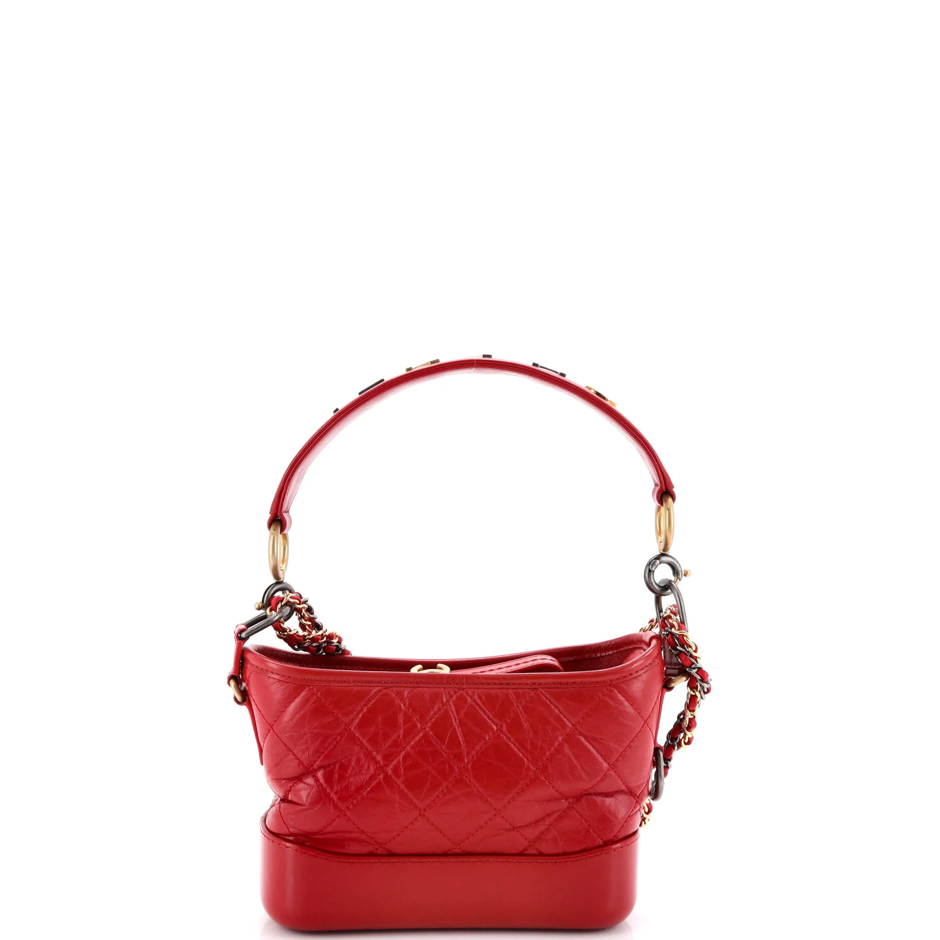Gabrielle Hobo with Logo Handle Quilted Aged Calfskin Small - Image 4