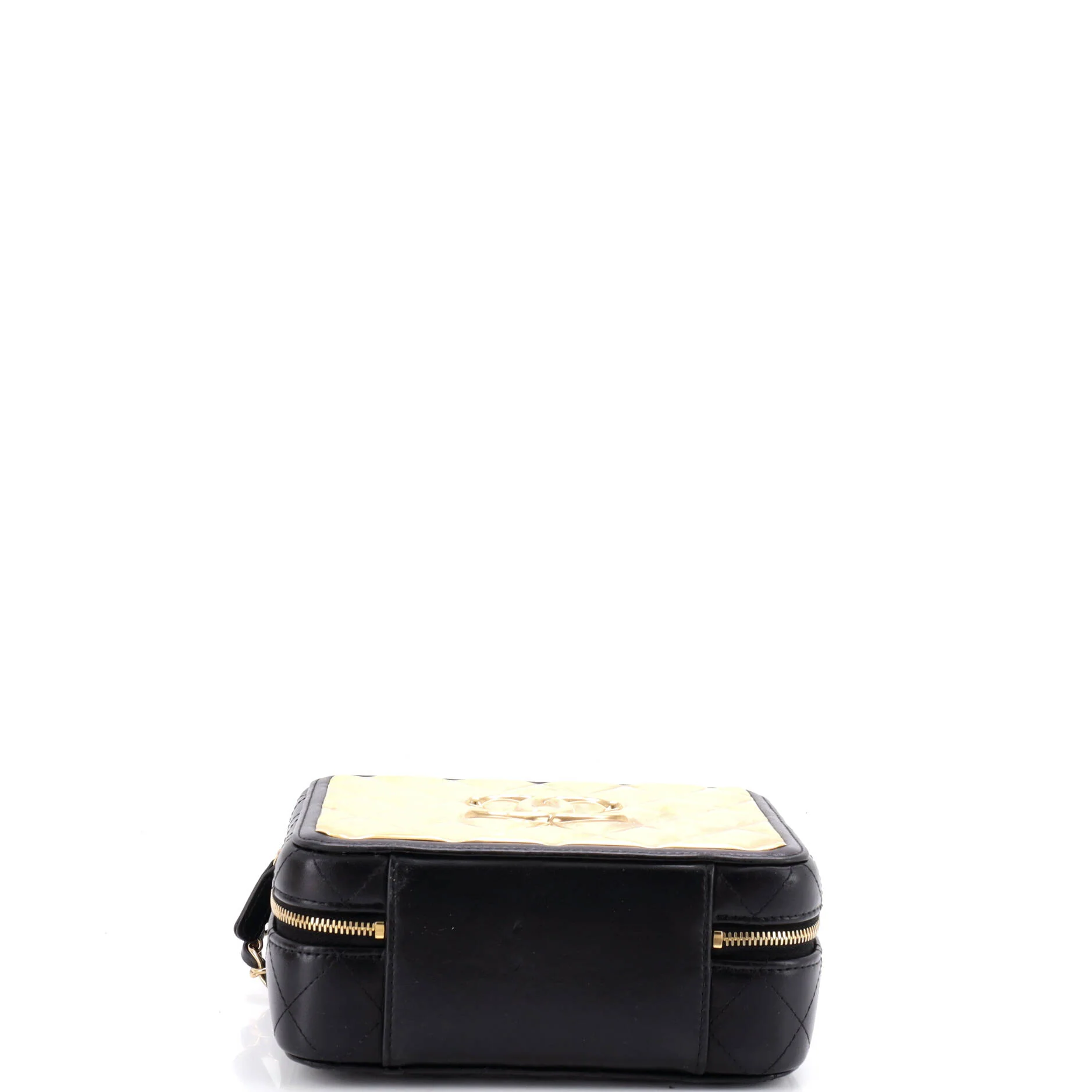 Golden Plate Vanity Case Quilted Metal and Lambskin Medium - Image 4