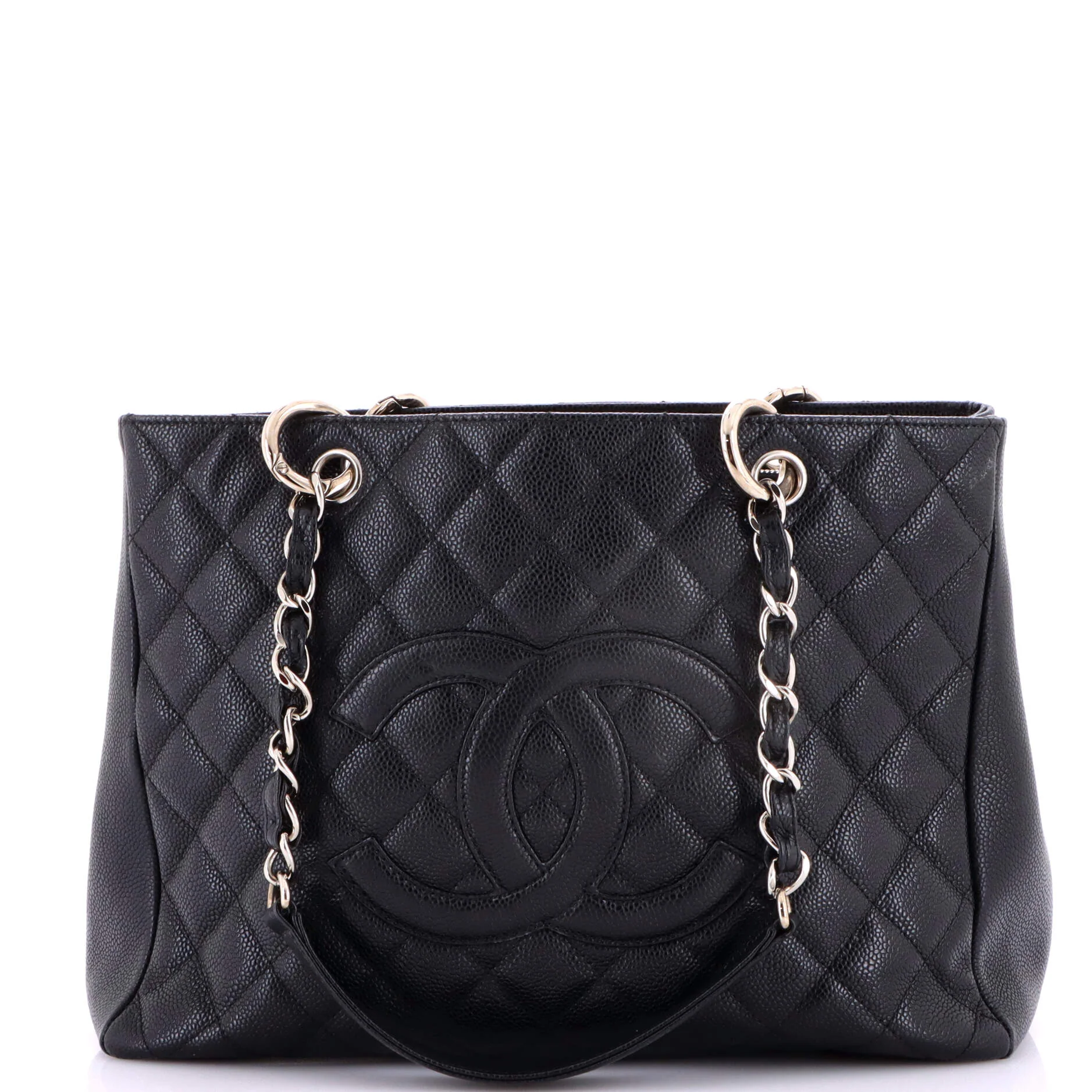Grand Shopping Tote Quilted Caviar