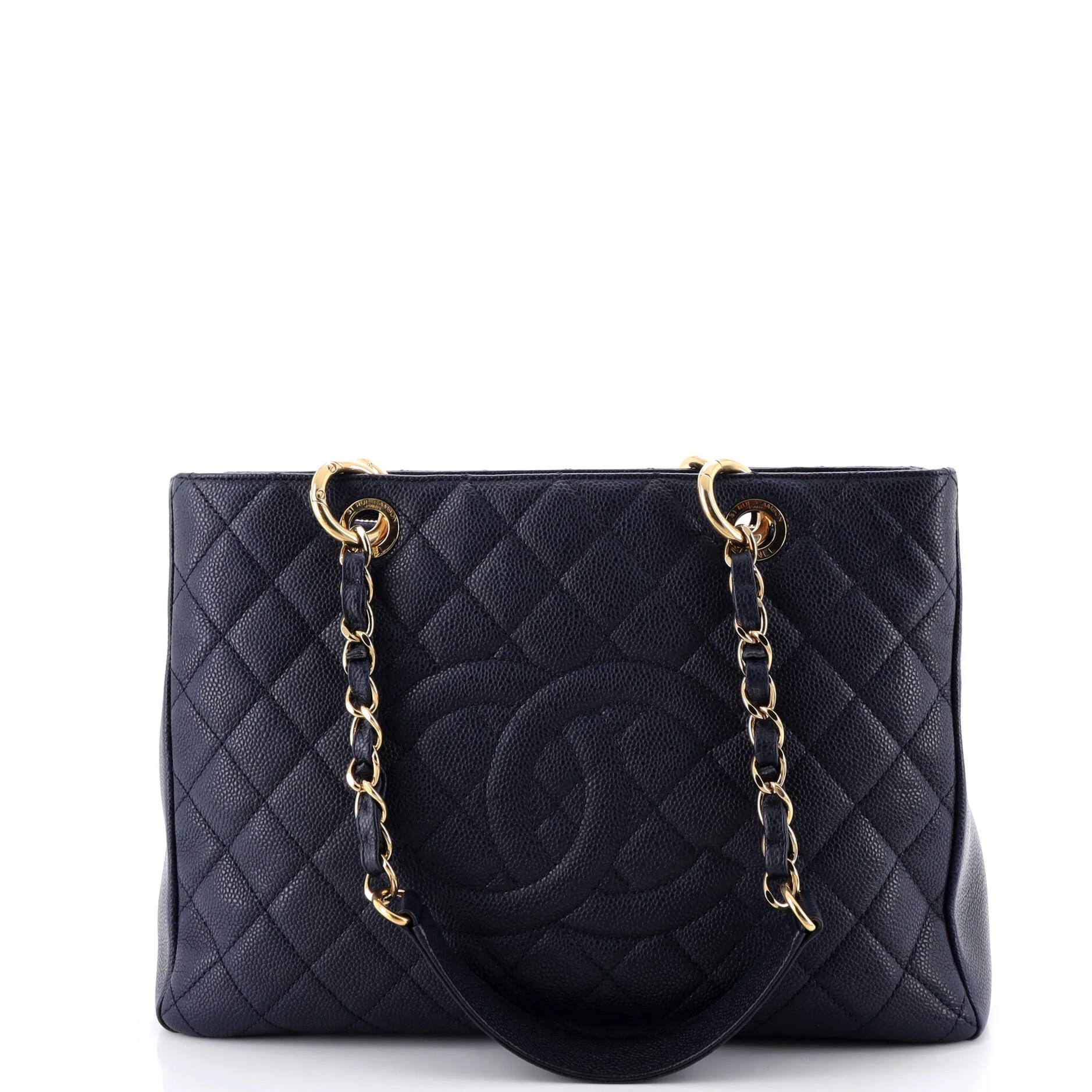 Grand Shopping Tote Quilted Caviar