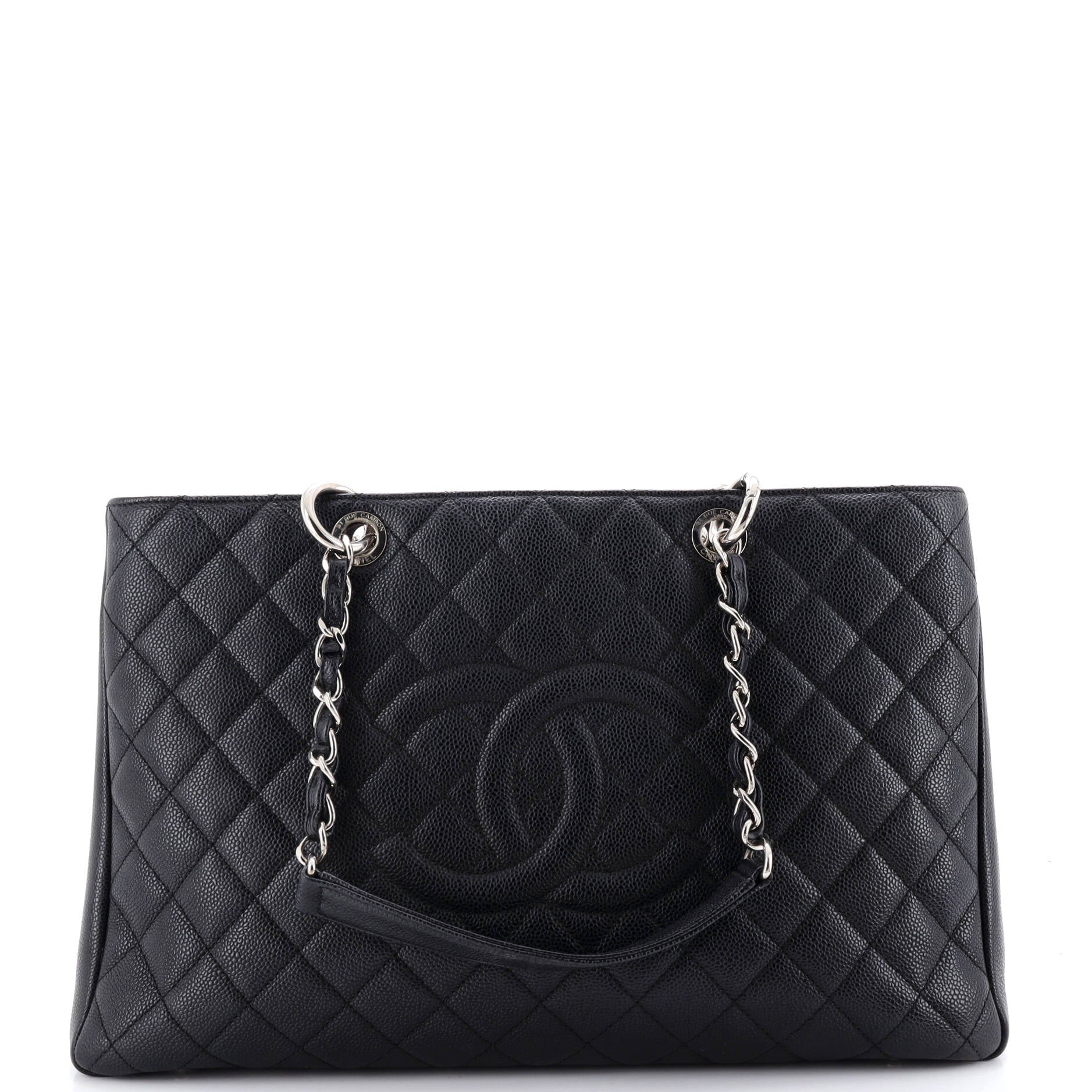 Grand Shopping Tote Quilted Caviar XL