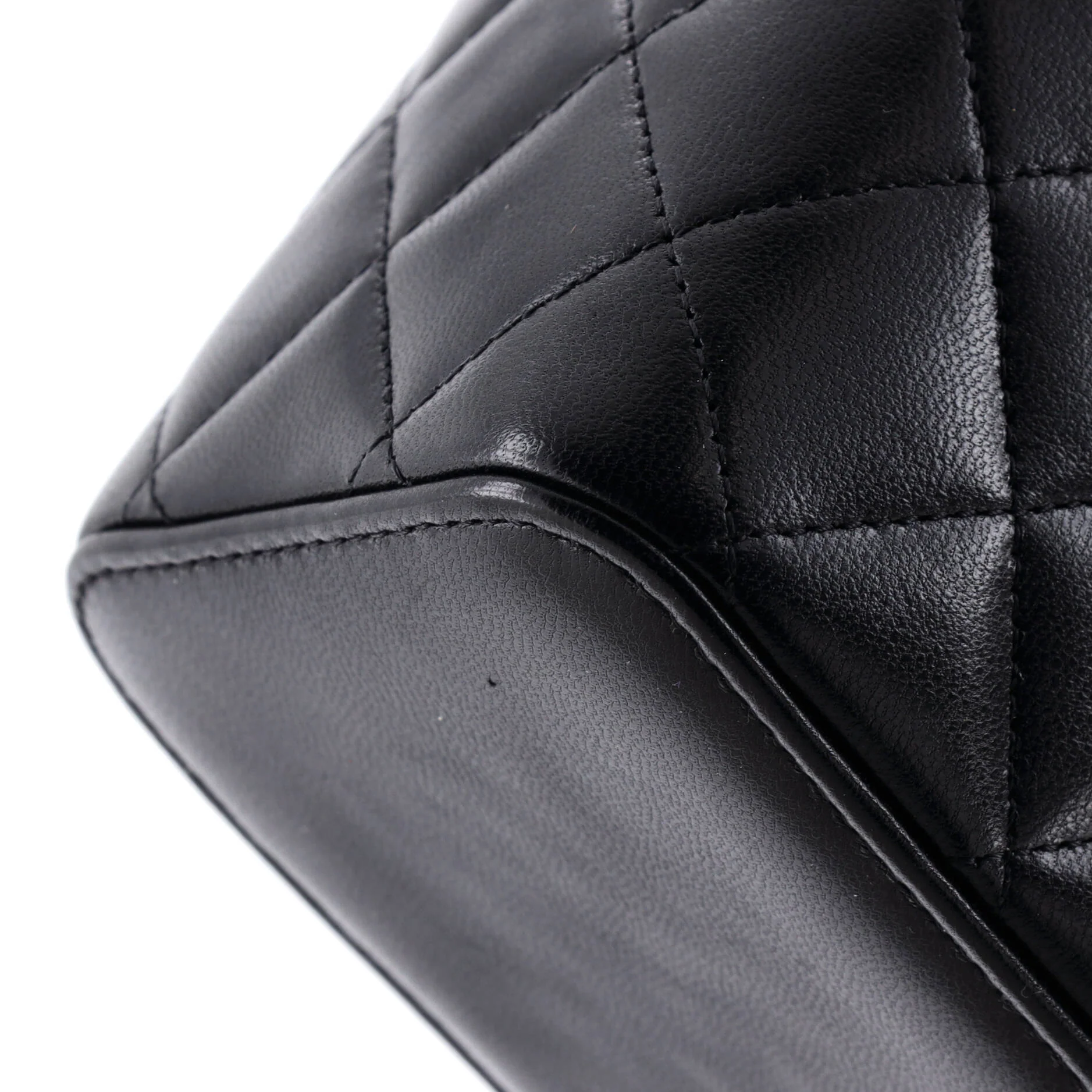 Grommet Strap Vanity Case with Chain Quilted Lambskin Small - Image 7