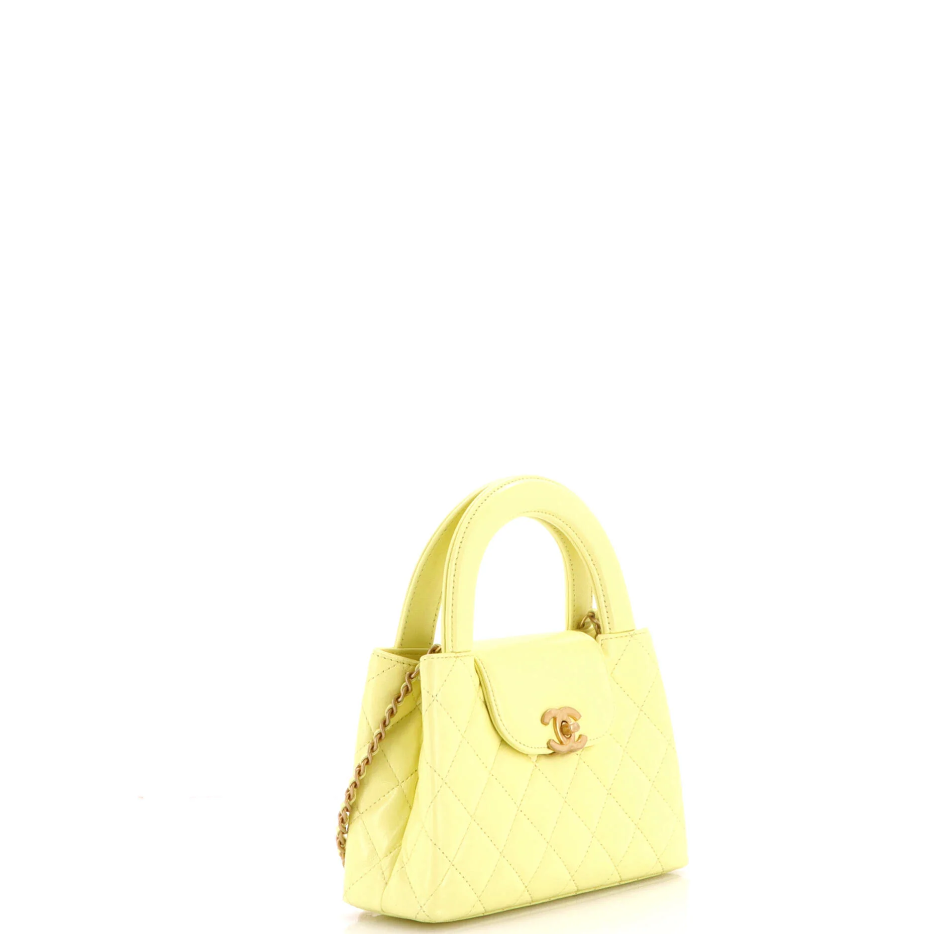 Kelly Top Handle Shopping Bag Quilted Shiny Aged Calfskin Mini - Image 2